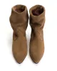 Hicha 40 stiletto Calf suede & sleek leather Cinnamon & dark taupe sold by Anonymous Copenhagen