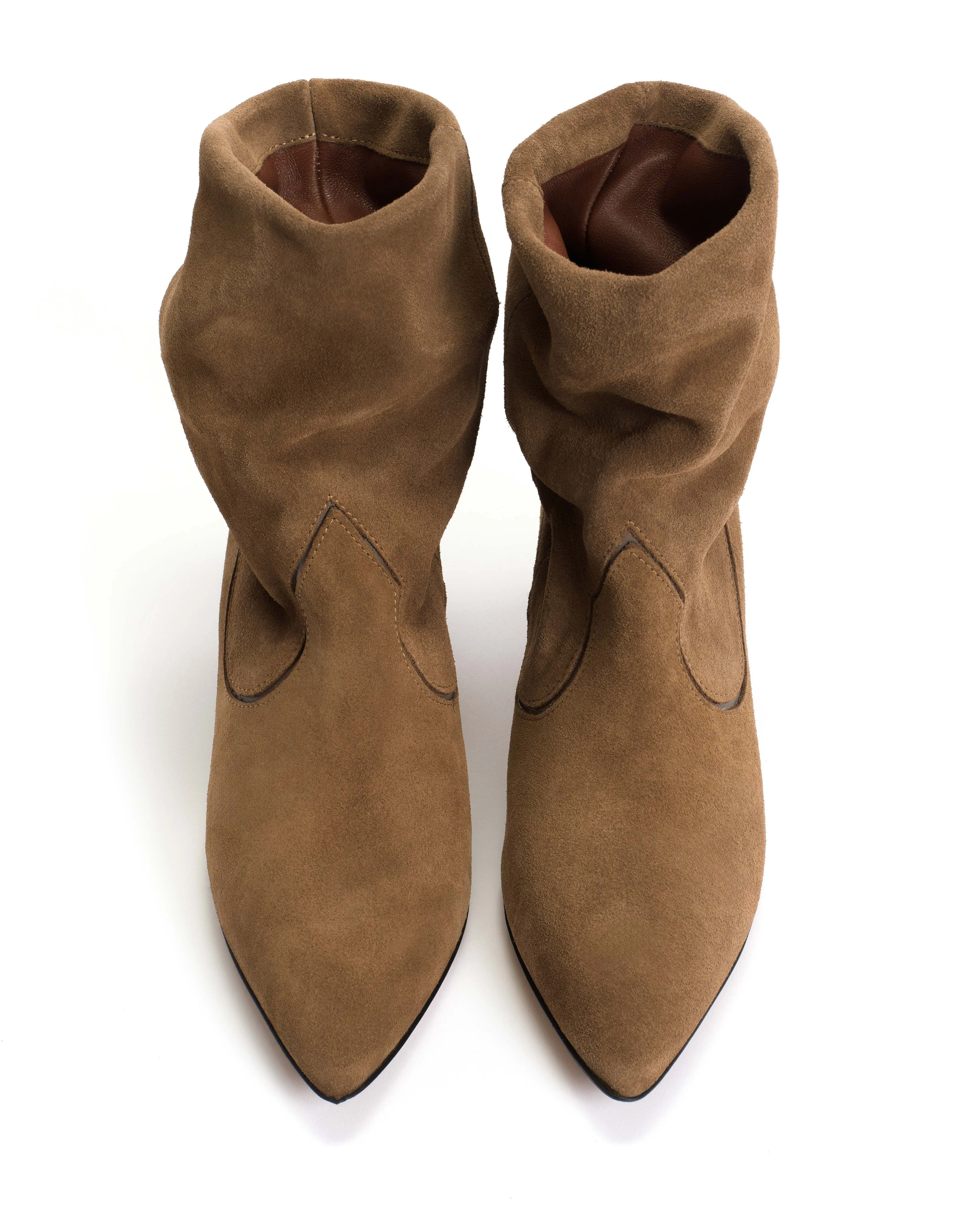 Hicha 40 stiletto Calf suede & sleek leather Cinnamon & dark taupe sold by Anonymous Copenhagen product image thumbnail 3