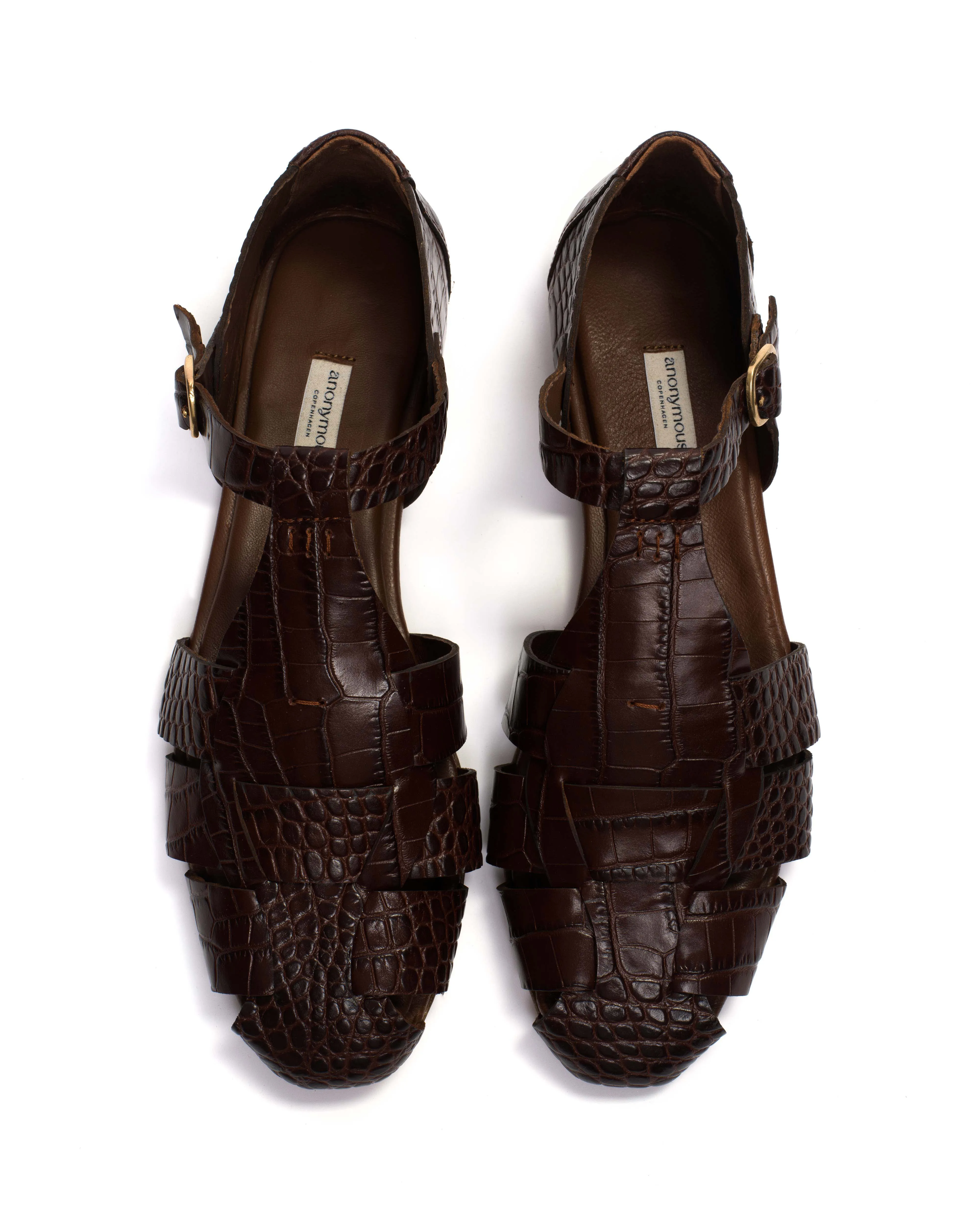 Lain flats Croco calf Chocolate sold by Anonymous Copenhagen product image thumbnail 3