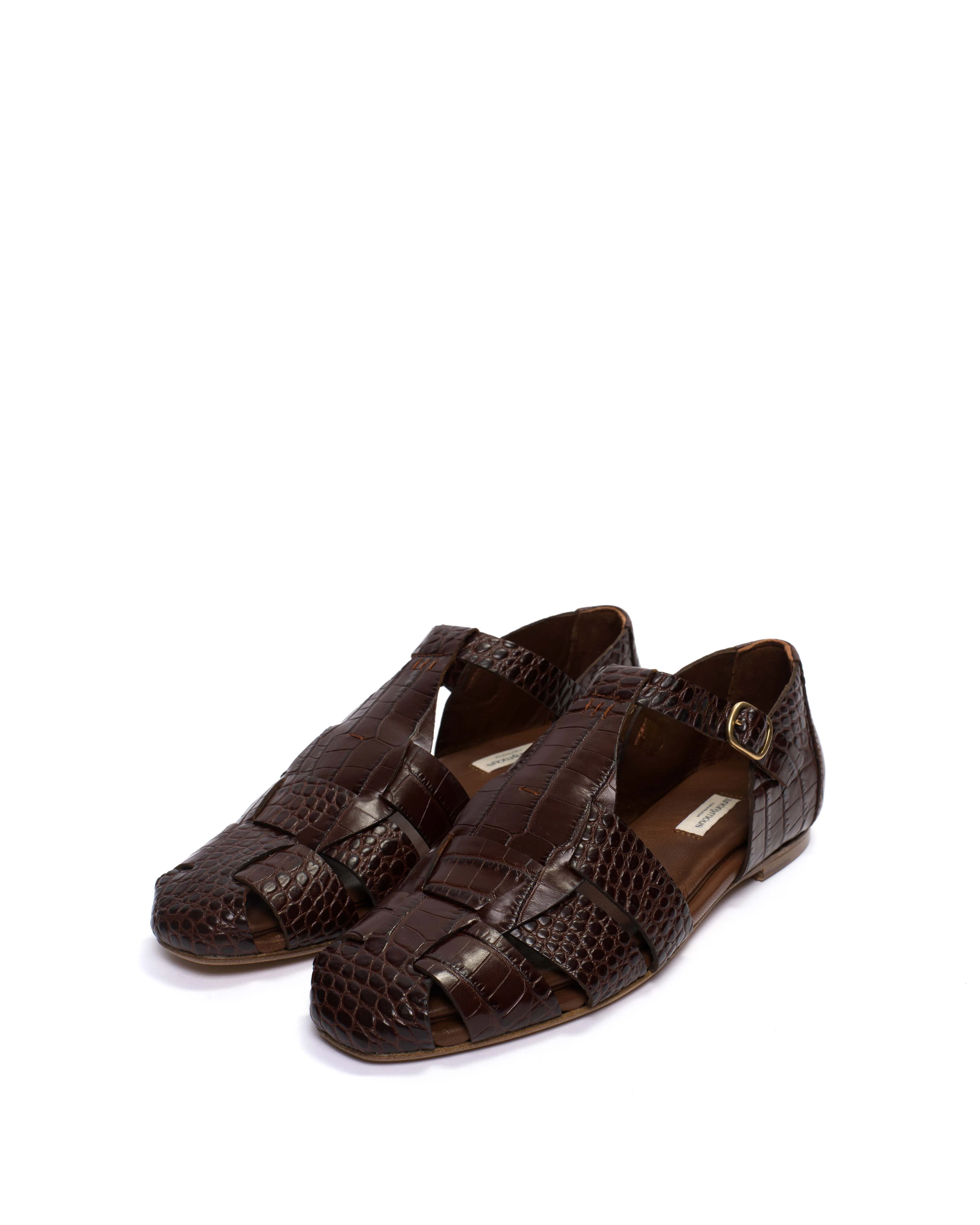 Lain flats Croco calf Chocolate sold by Anonymous Copenhagen product image thumbnail 2