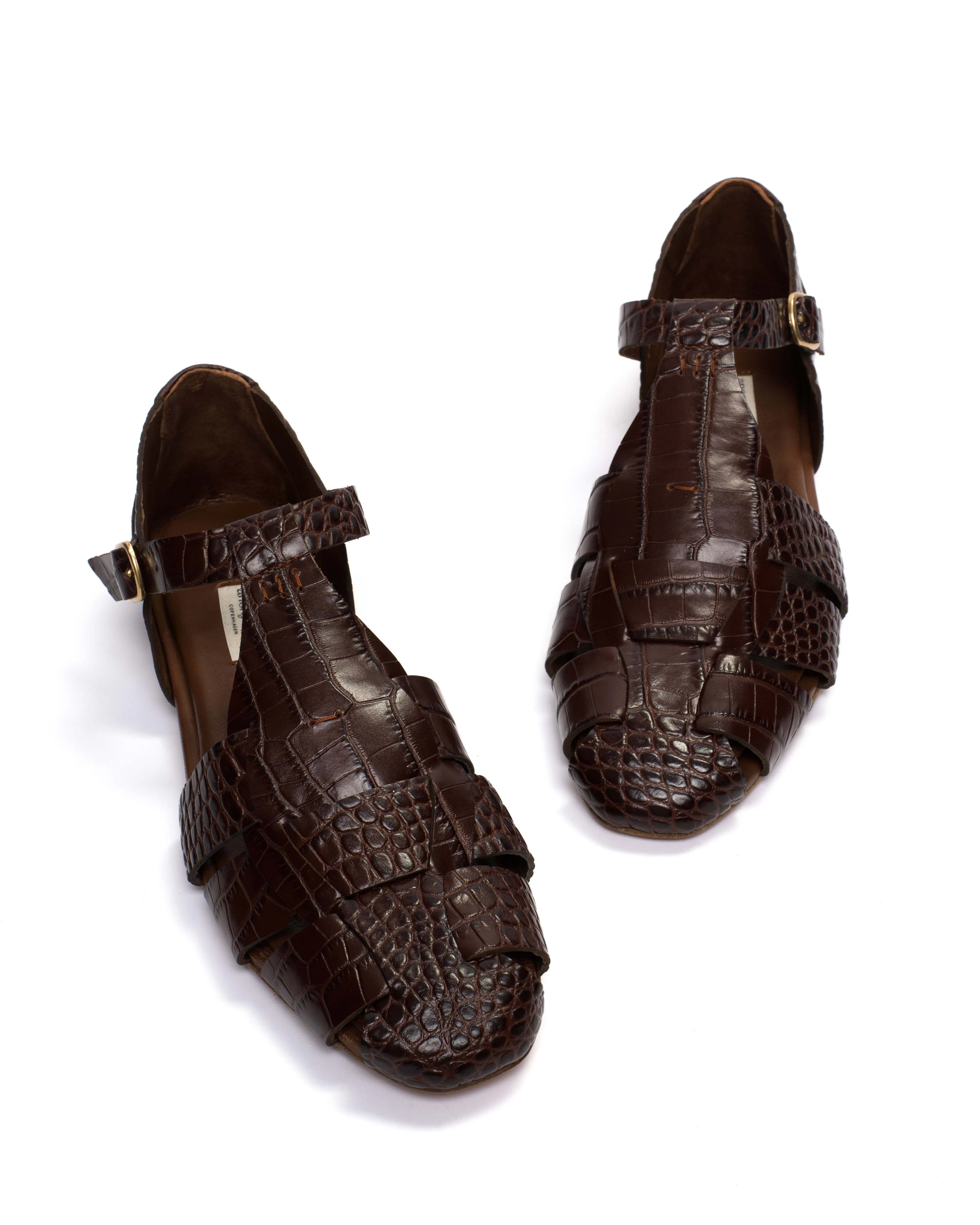 Lain flats Croco calf Chocolate sold by Anonymous Copenhagen product image thumbnail 5