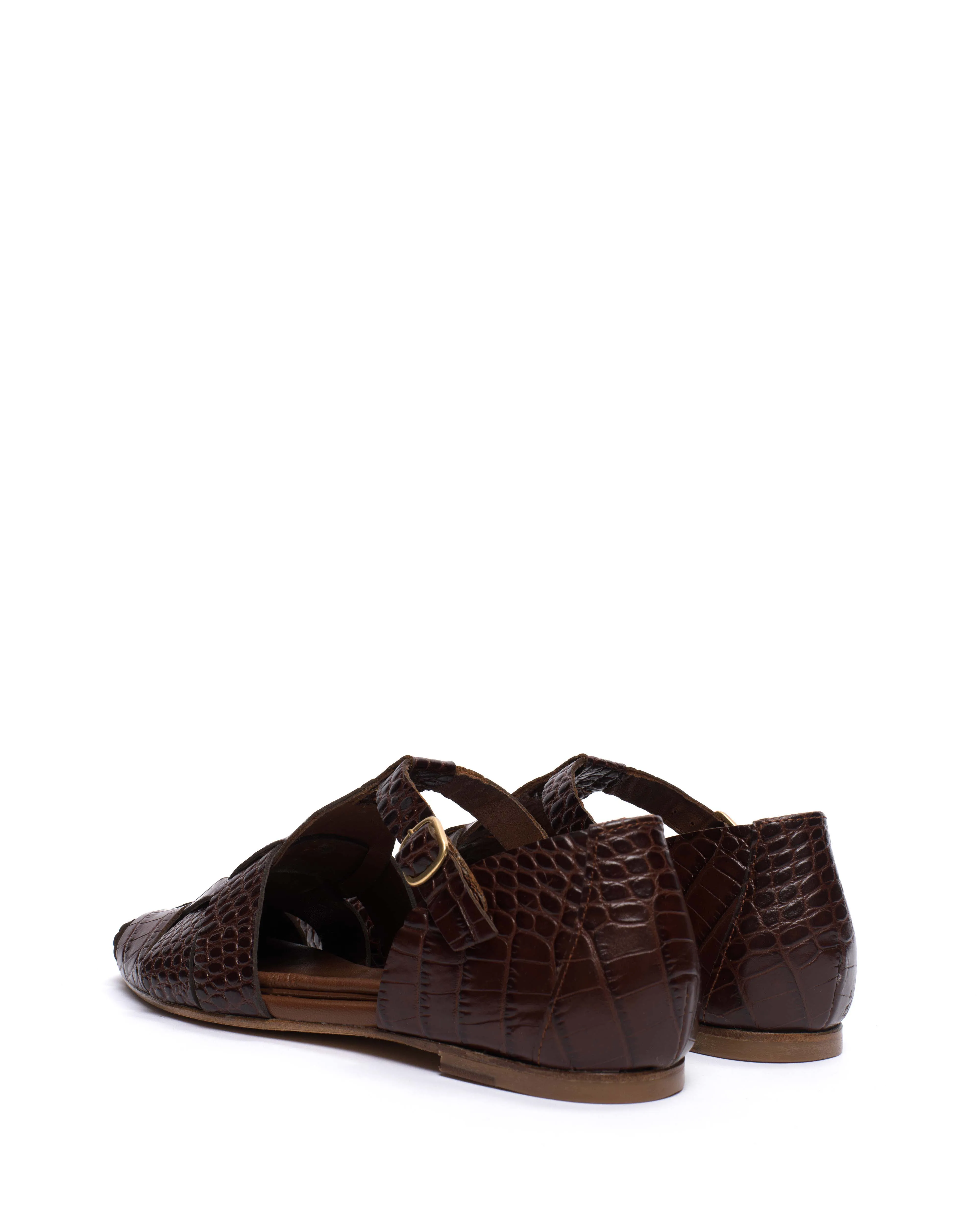 Lain flats Croco calf Chocolate sold by Anonymous Copenhagen product image thumbnail 4
