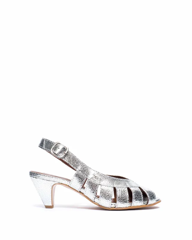 Sophie 50 stiletto Crackled metallic goat Silver sold by Anonymous Copenhagen