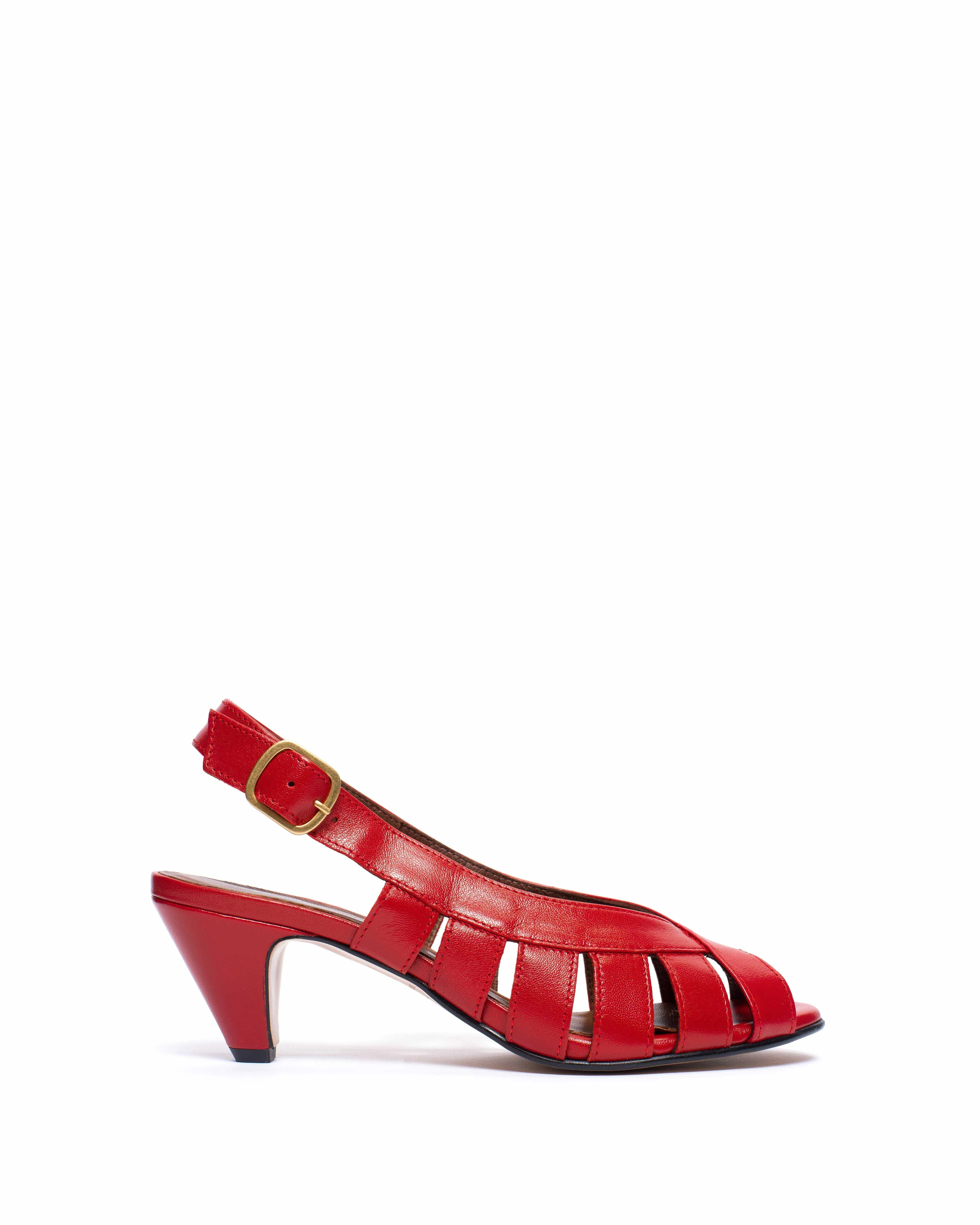 Sophie 50 stiletto Shiny lamb Ruby red sold by Anonymous Copenhagen