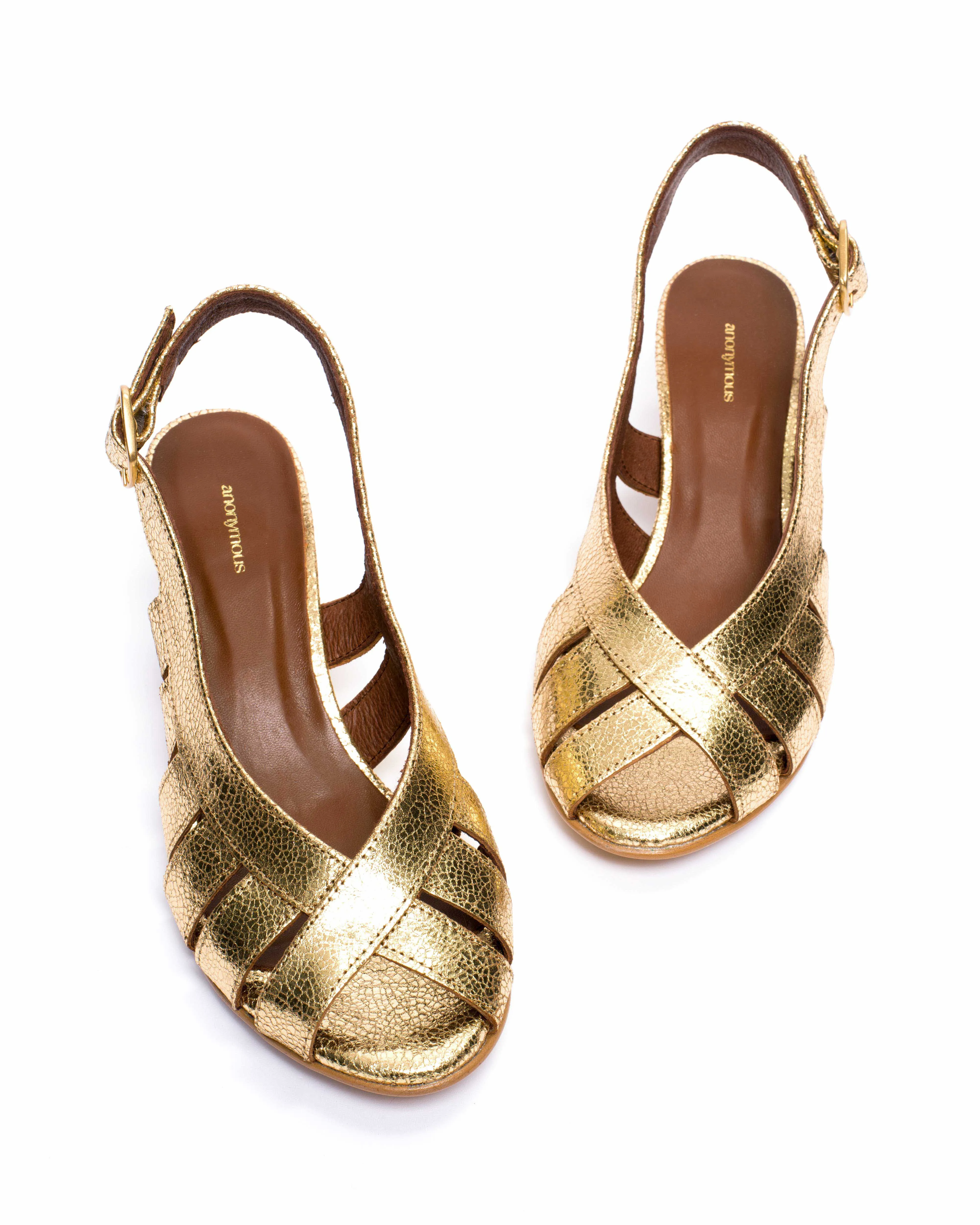 Sophie 50 stiletto Crackled metallic goat Gold sold by Anonymous Copenhagen product image thumbnail 5