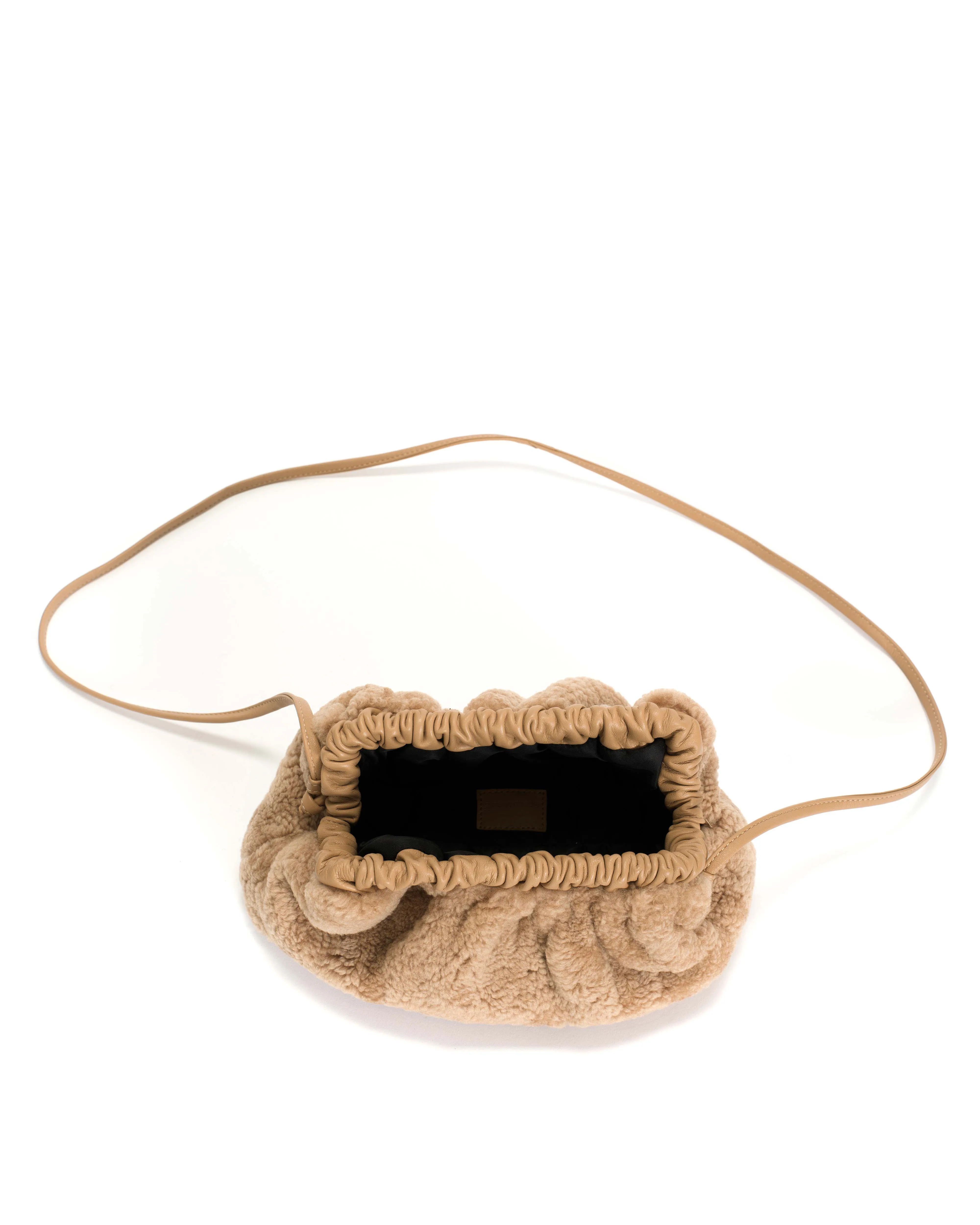 Hally petite cloud bag Lamb shearling & shiny lamb Desert sand sold by Anonymous Copenhagen product image thumbnail 3