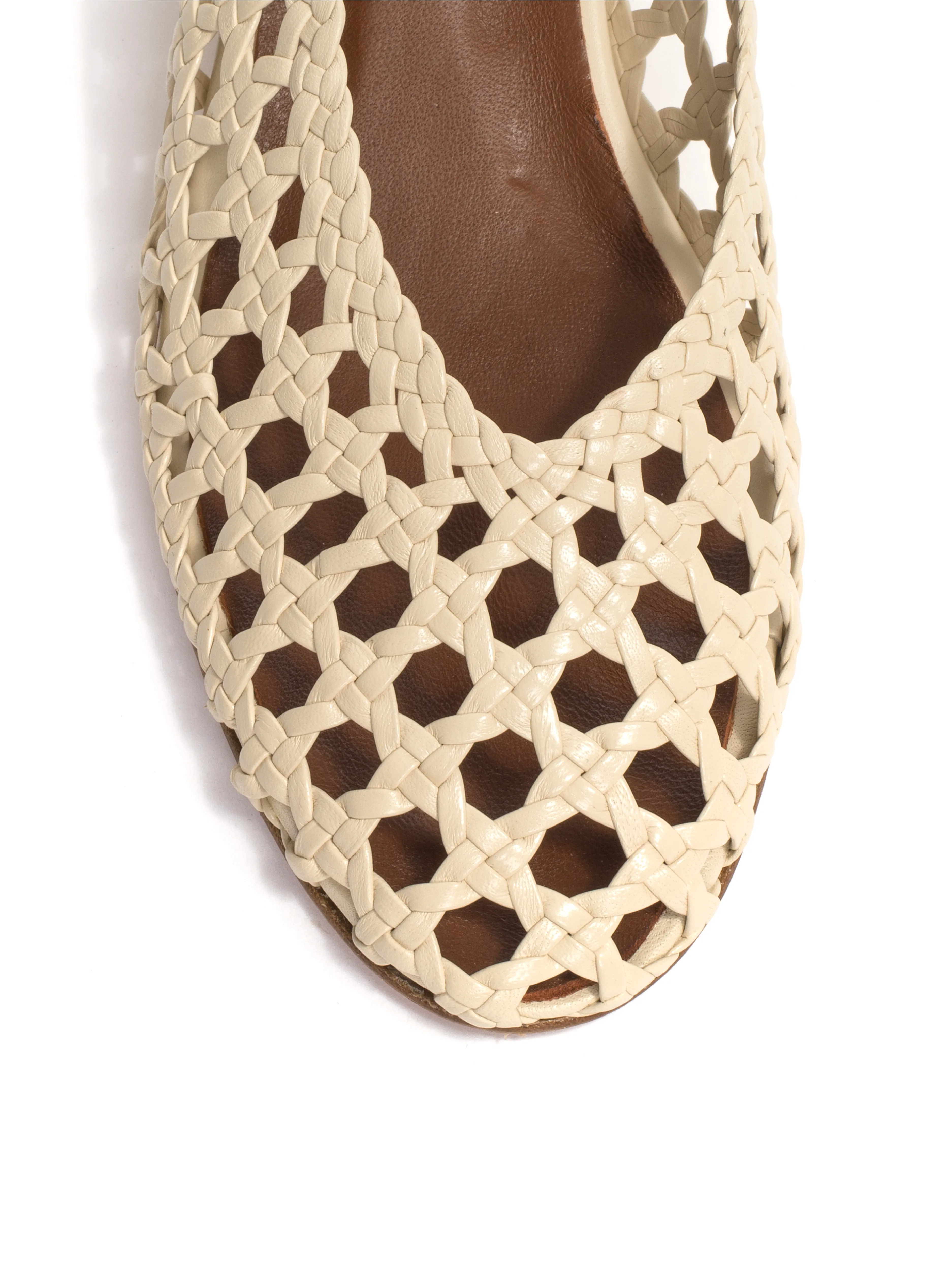 Sessi 10 hand-braided Hand-braided leather White sand sold by Anonymous Copenhagen product image thumbnail 5