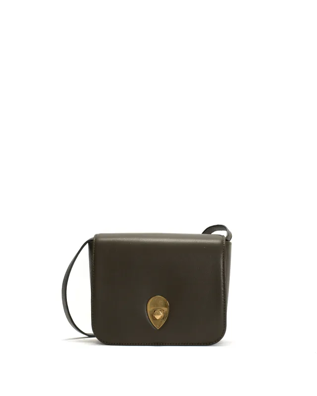 Nielle petite crossover bag Shiny lamb Moss green sold by Anonymous Copenhagen