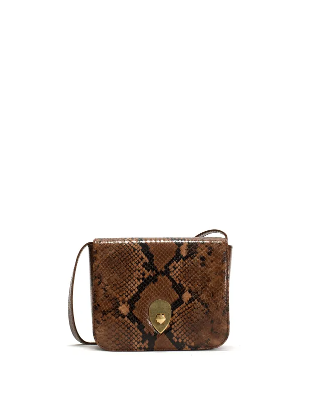 Nielle petite crossover bag Snake calf Hazelnut sold by Anonymous Copenhagen