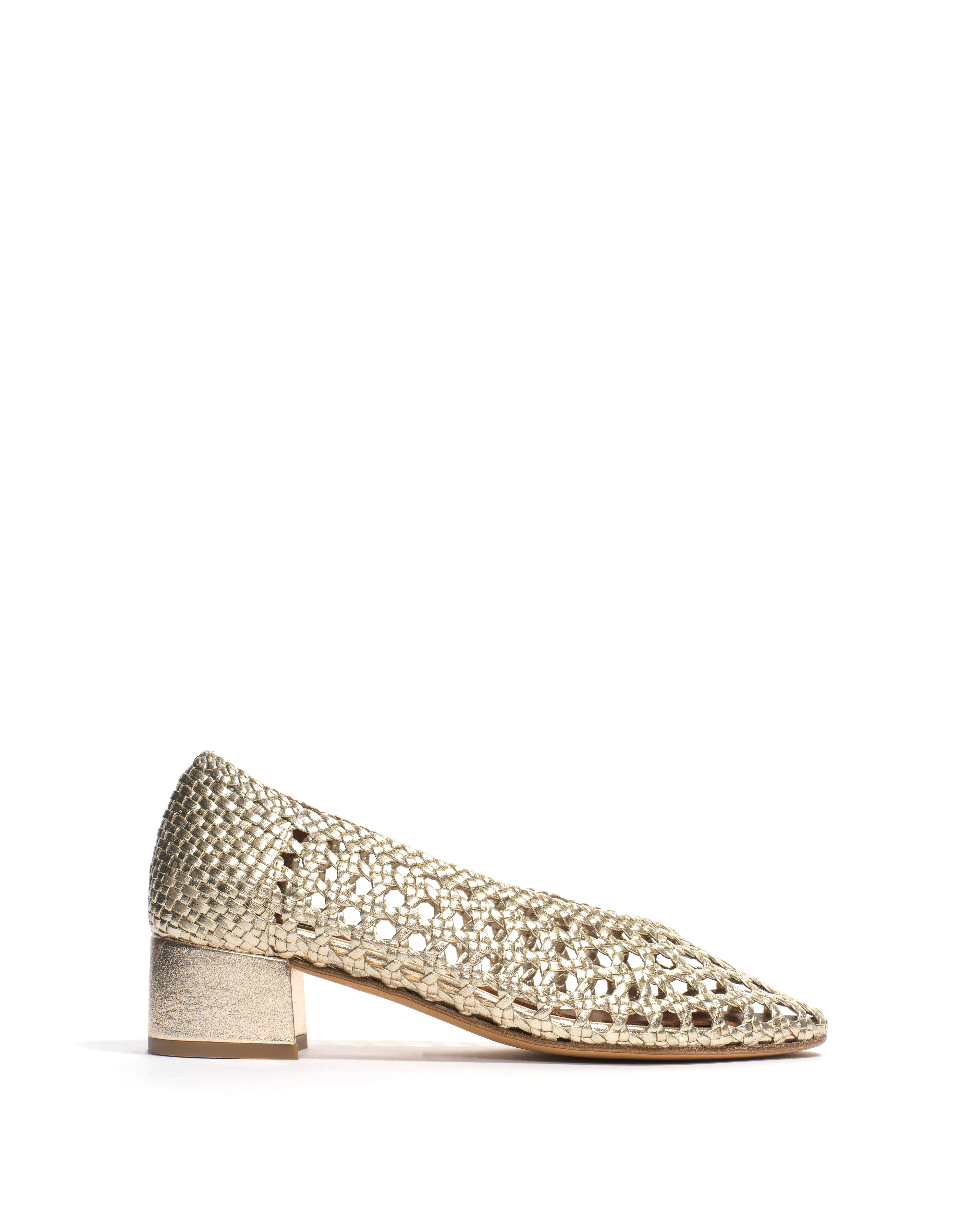 Sessi 40 hand-braided Hand-braided leather Champagne sold by Anonymous Copenhagen