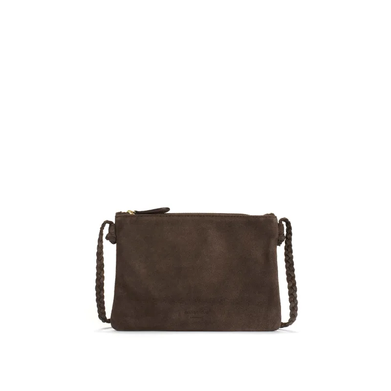 Thinna clutch Calf suede Coffee brown sold by Anonymous Copenhagen