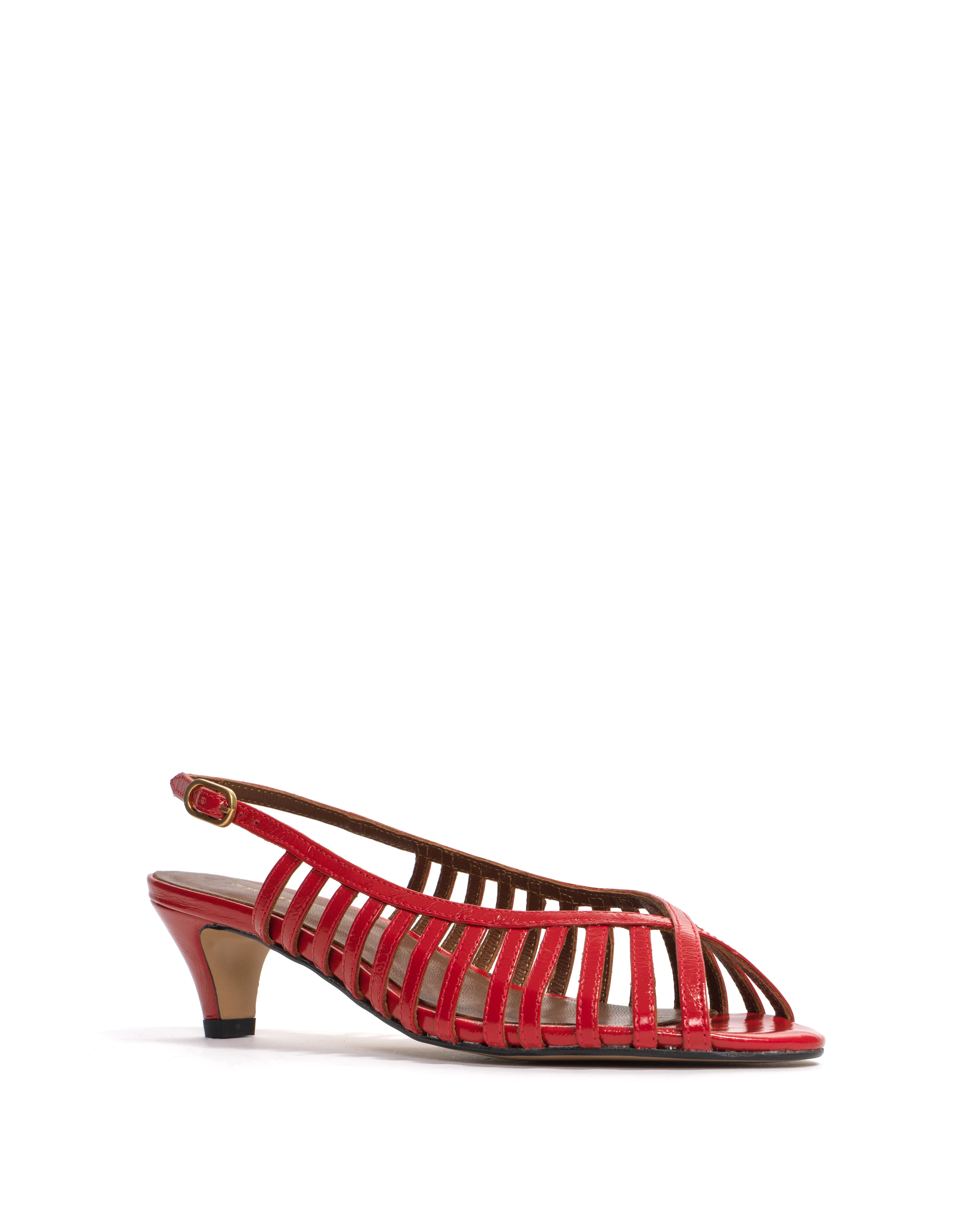 Carminho 40 stiletto Crinkled polished goat Ruby red sold by Anonymous Copenhagen product image thumbnail 2