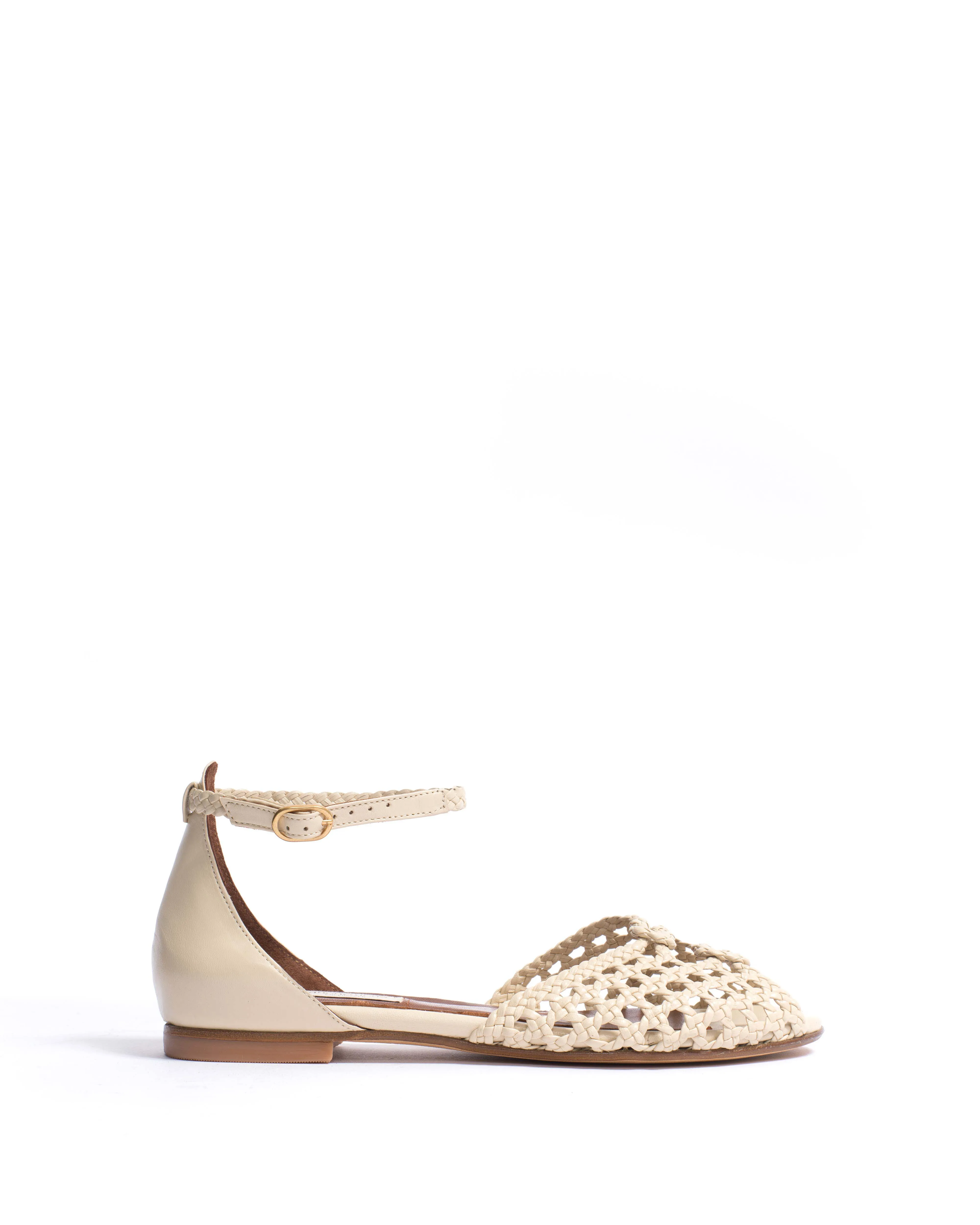 Lucy 10 hand-braided Hand-braided leather White sand sold by Anonymous Copenhagen