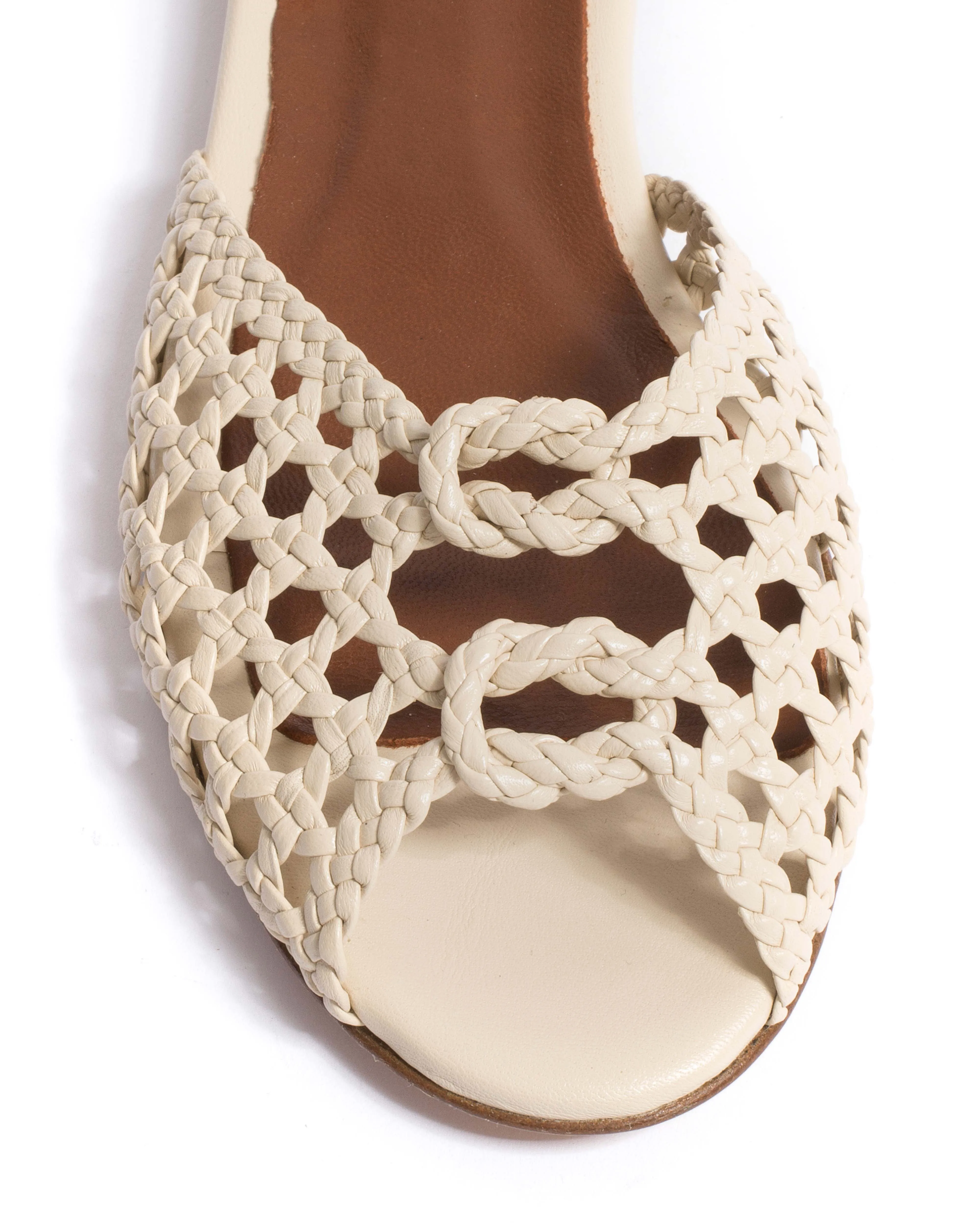 Lucy 10 hand-braided Hand-braided leather White sand sold by Anonymous Copenhagen product image thumbnail 5