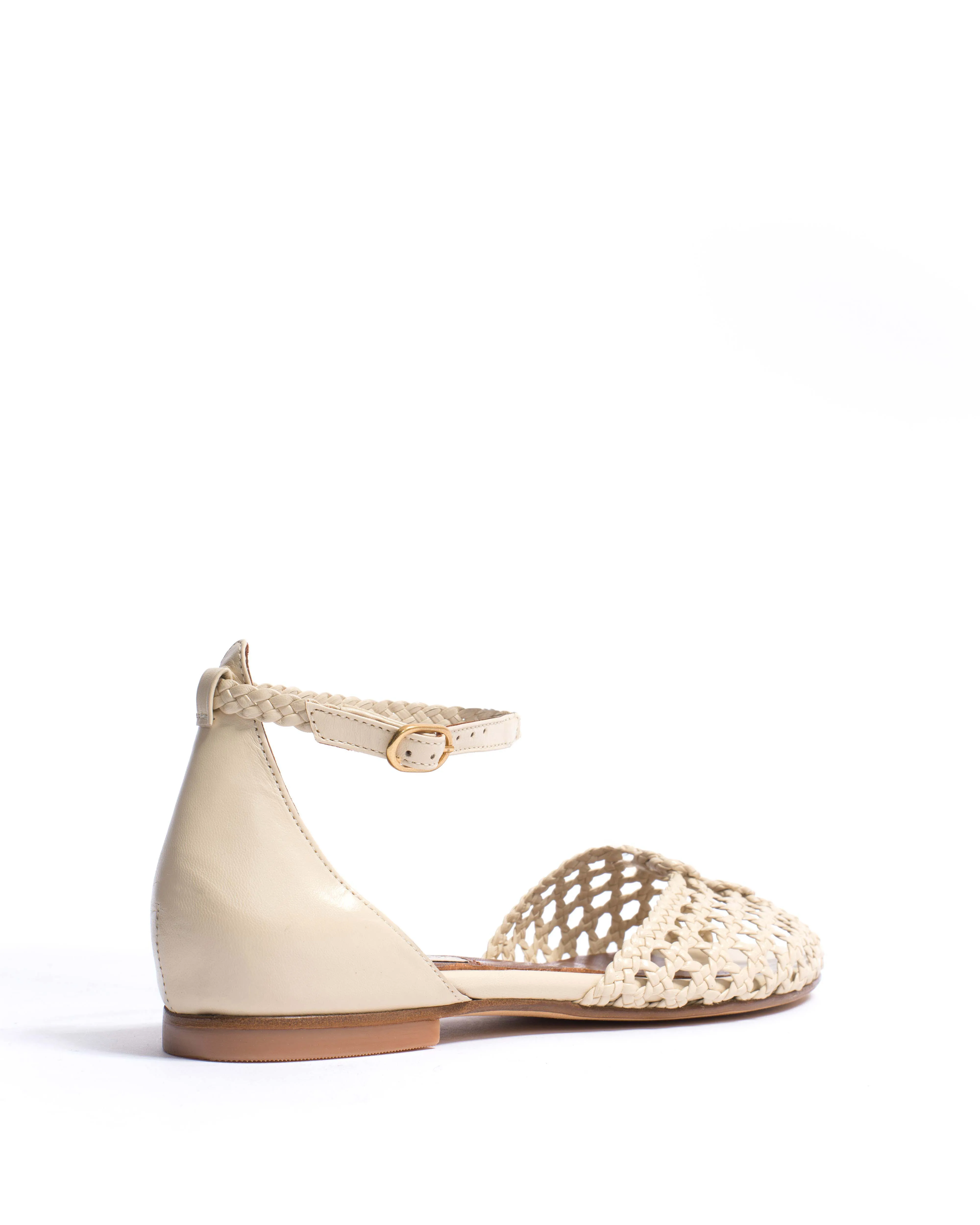 Lucy 10 hand-braided Hand-braided leather White sand sold by Anonymous Copenhagen product image thumbnail 3