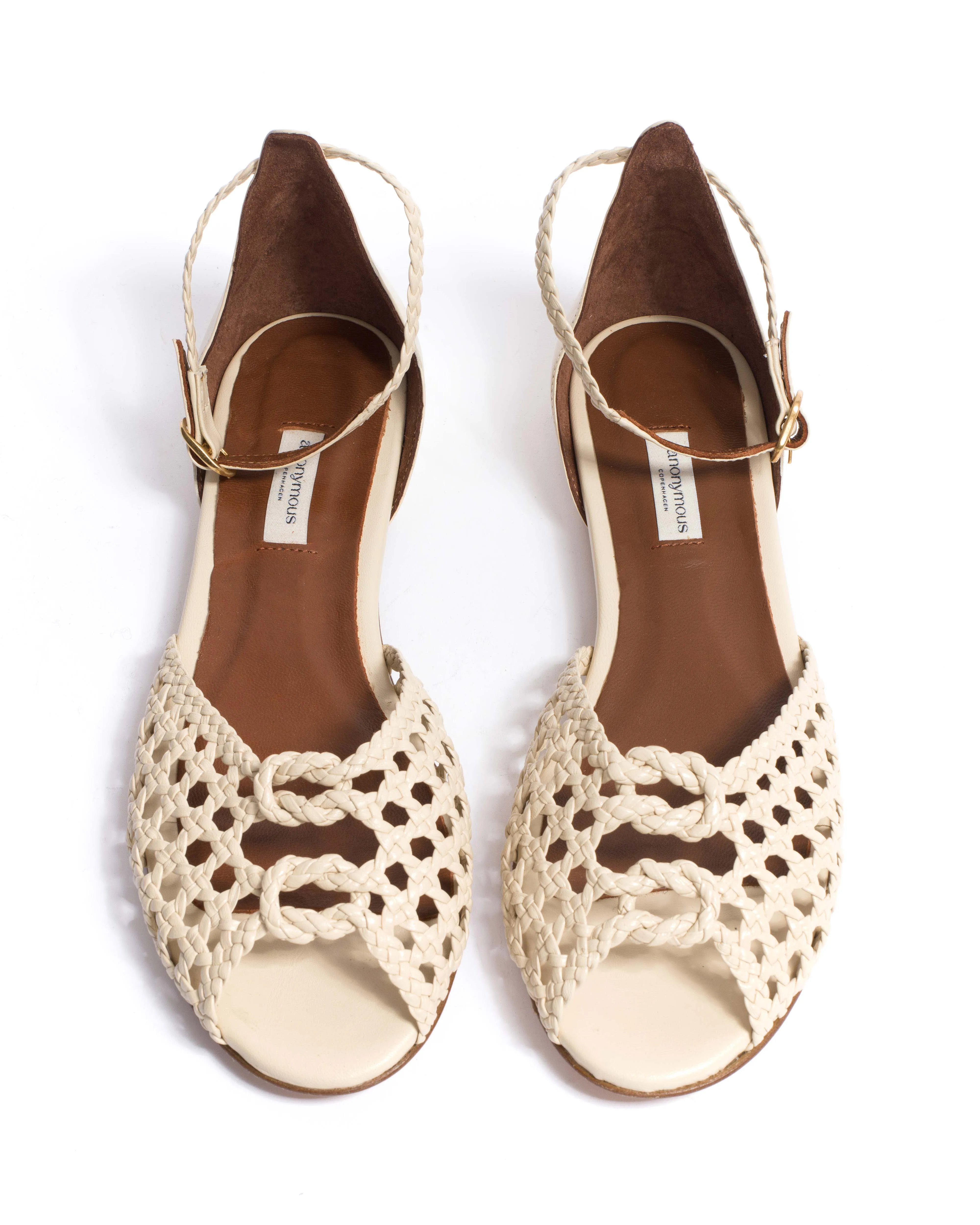 Lucy 10 hand-braided Hand-braided leather White sand sold by Anonymous Copenhagen product image thumbnail 4