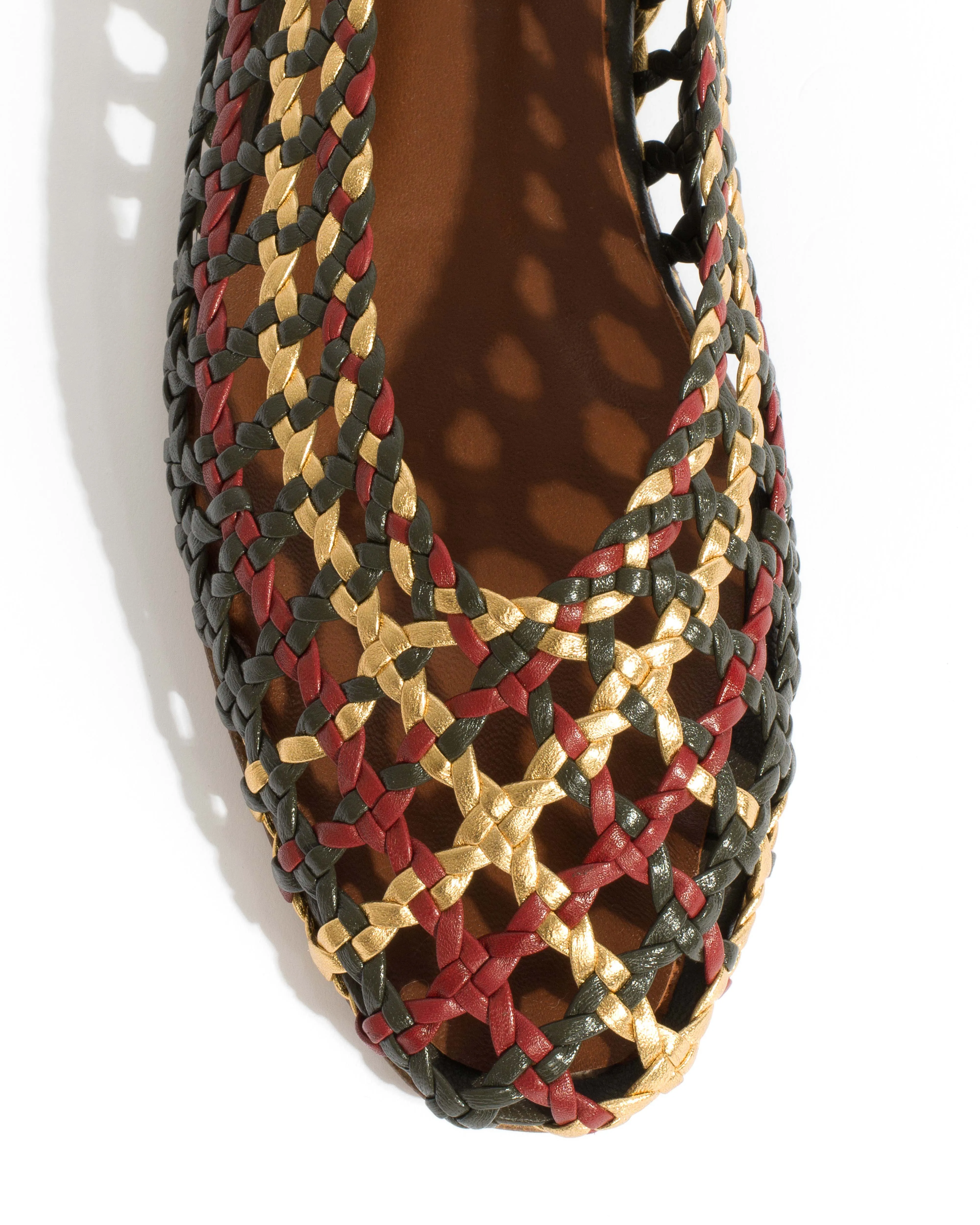 Sessi 10 Hand-braided leather Moss green mix sold by Anonymous Copenhagen product image thumbnail 5