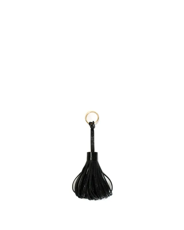 Katty fringe keyring Calf lizard Black sold by Anonymous Copenhagen