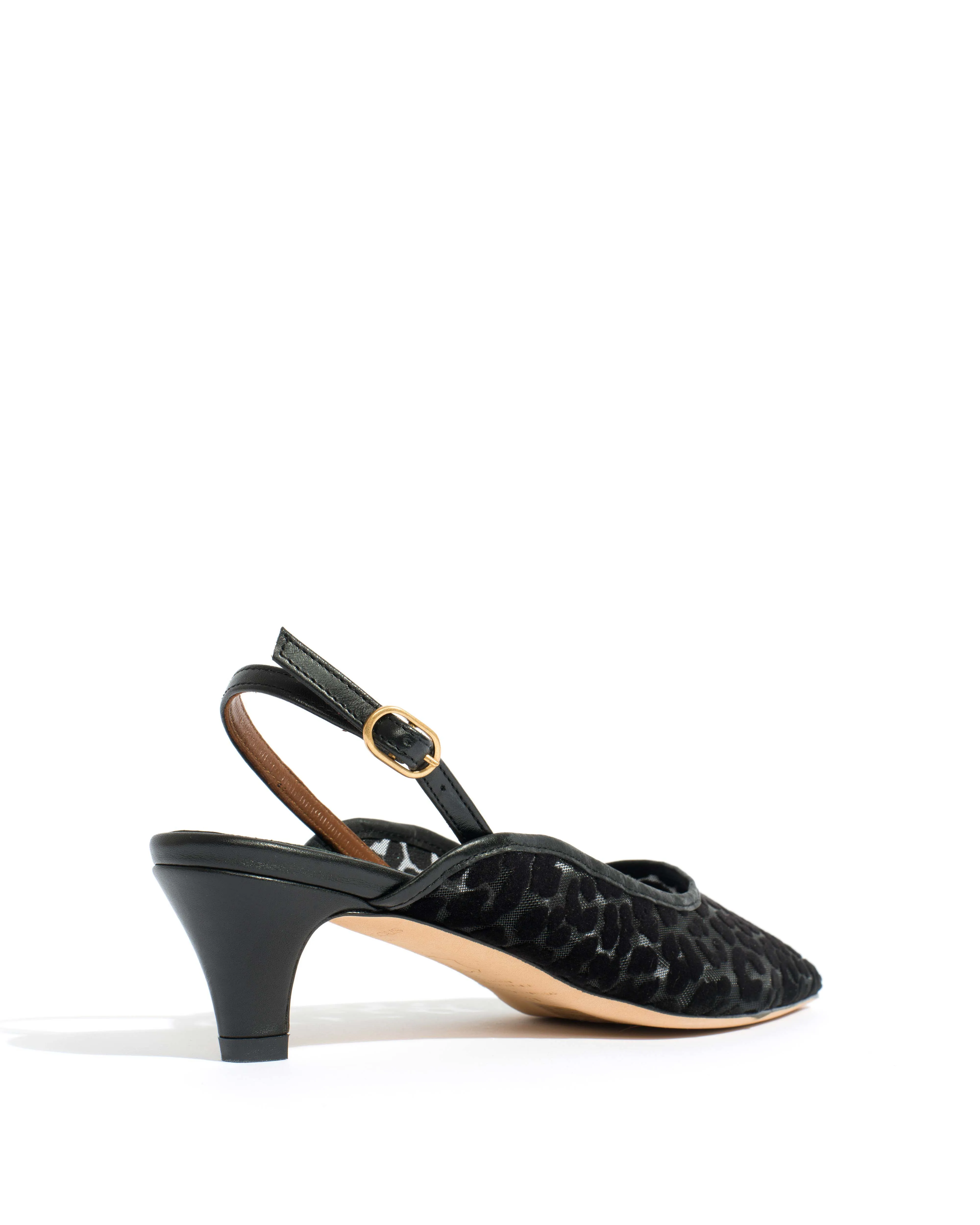 Fanny 40 stiletto mosquito Shiny lamb & mosquito velvet leopard Black sold by Anonymous Copenhagen product image thumbnail 3