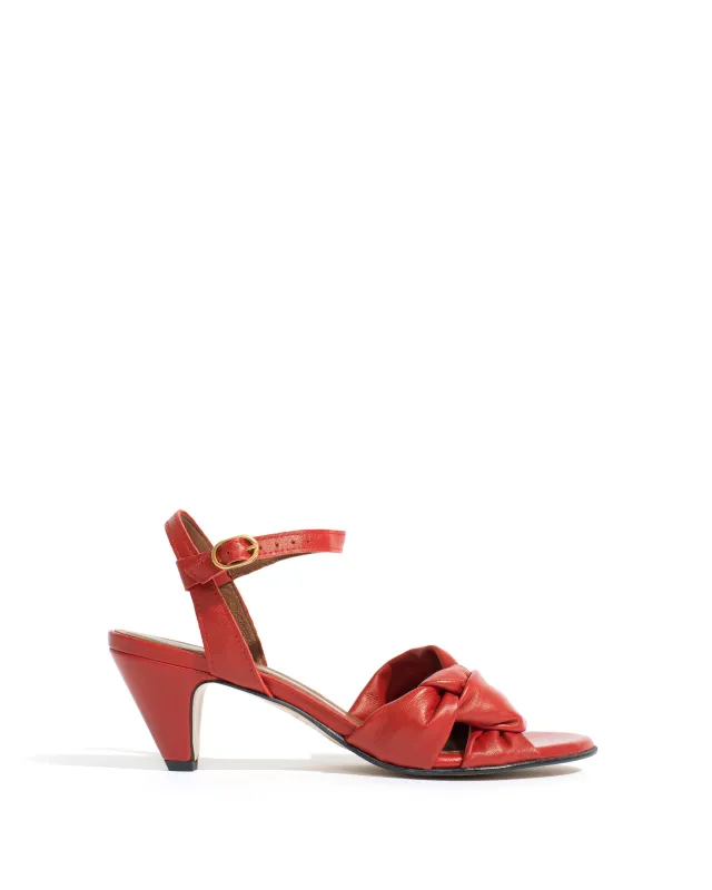 Kamilah 50 stiletto Shiny lamb Ruby red sold by Anonymous Copenhagen