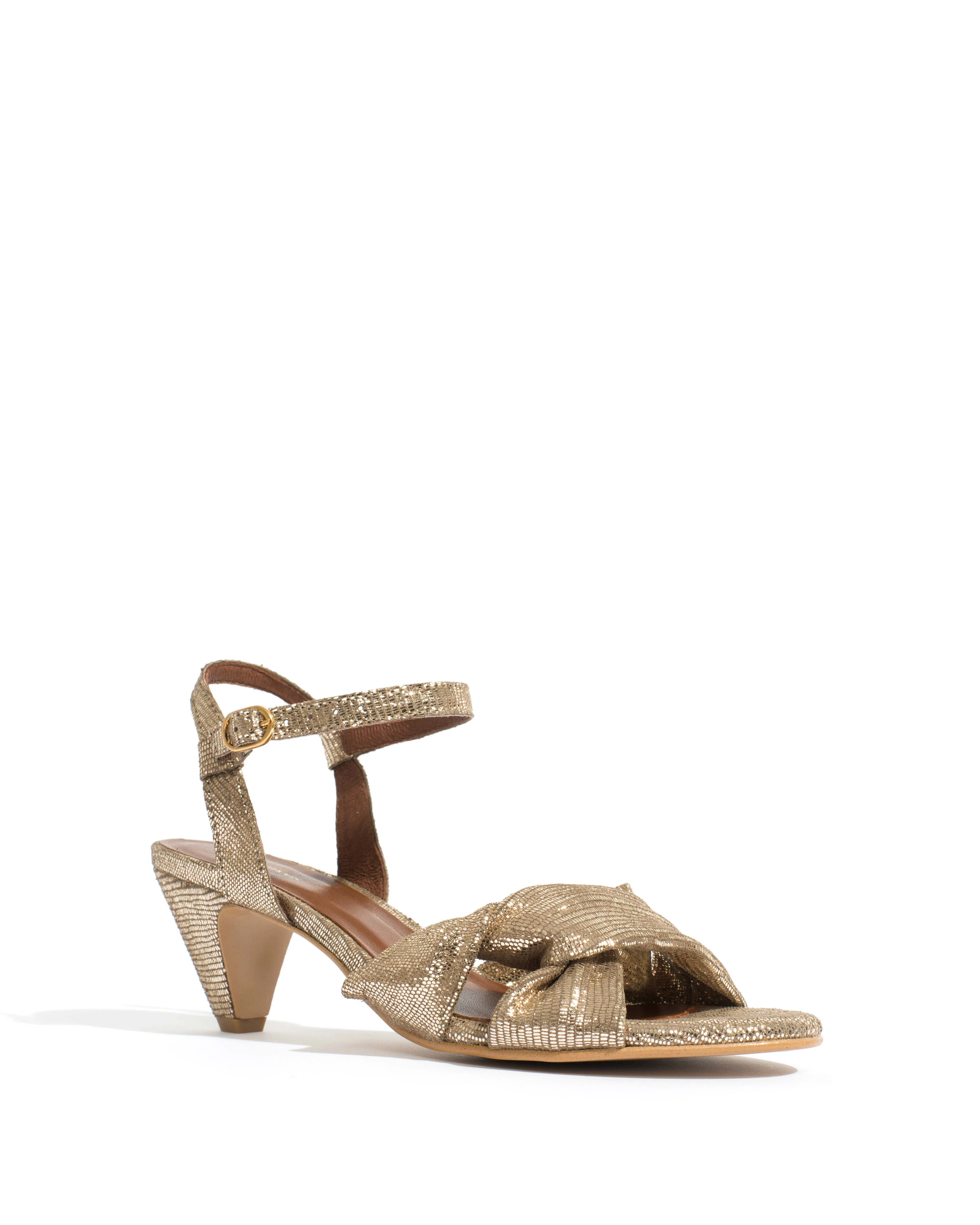 Kamilah 50 stiletto Lizard metallic goat Vintage champagne sold by Anonymous Copenhagen product image thumbnail 2