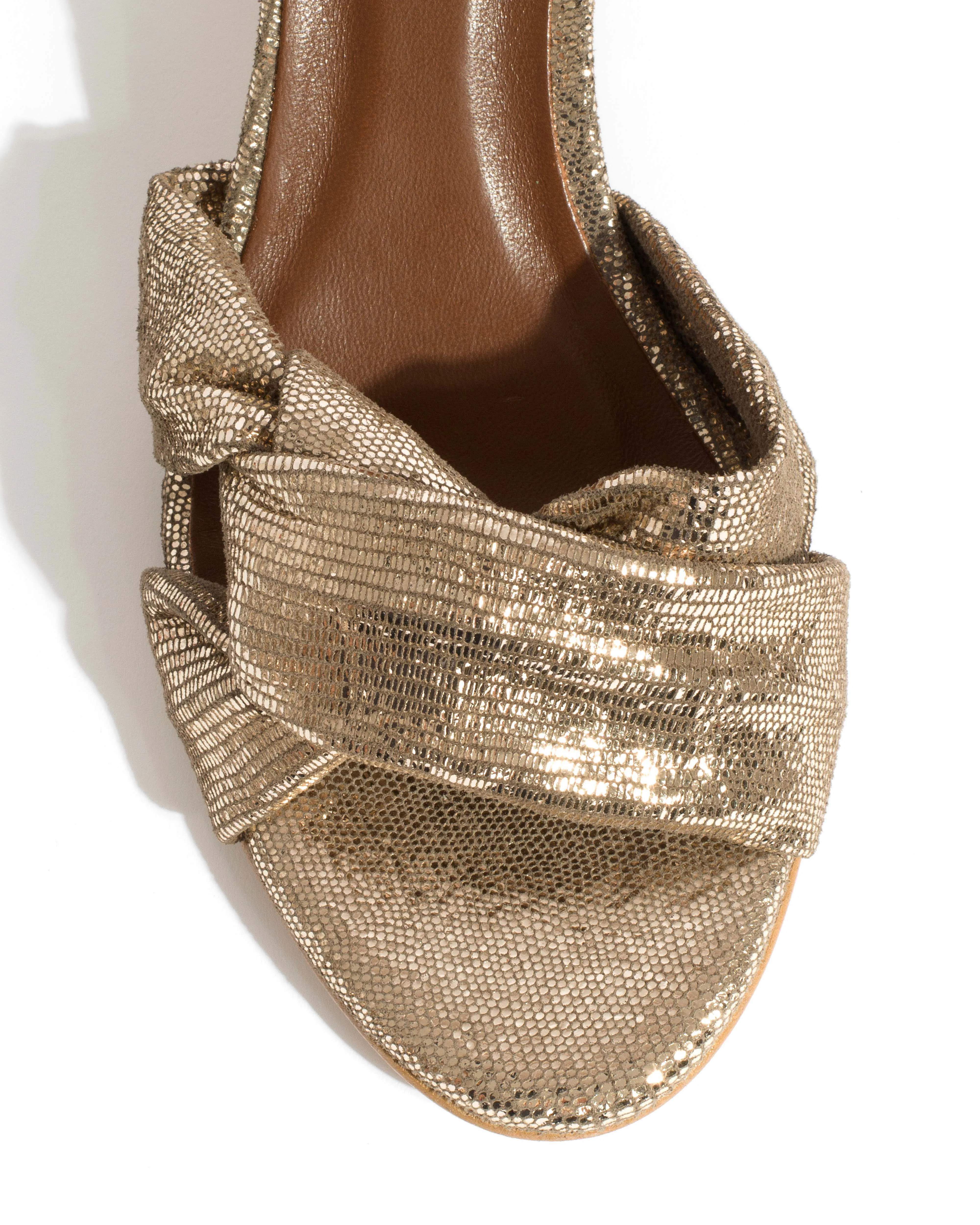 Kamilah 50 stiletto Lizard metallic goat Vintage champagne sold by Anonymous Copenhagen product image thumbnail 5