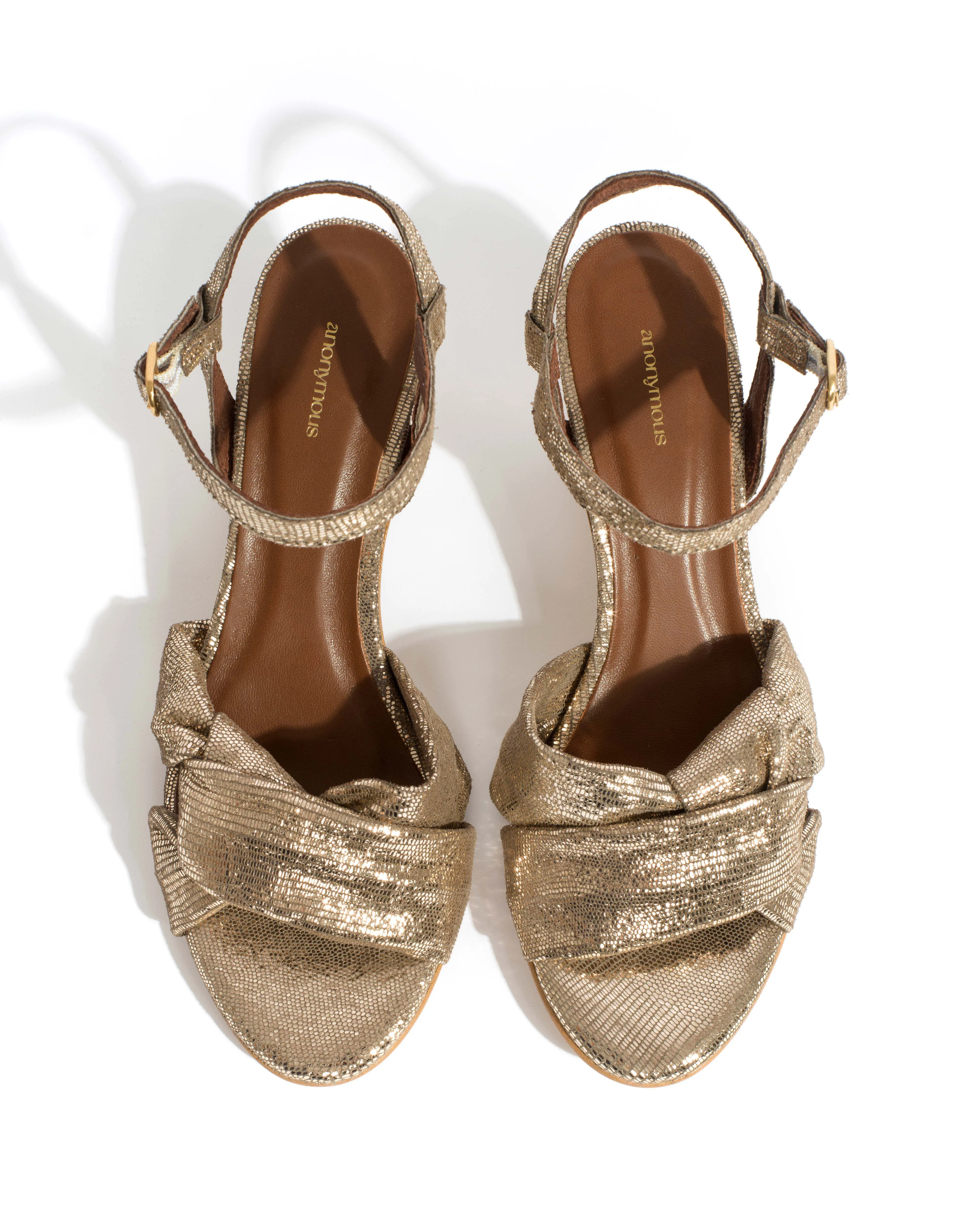 Kamilah 50 stiletto Lizard metallic goat Vintage champagne sold by Anonymous Copenhagen product image thumbnail 4