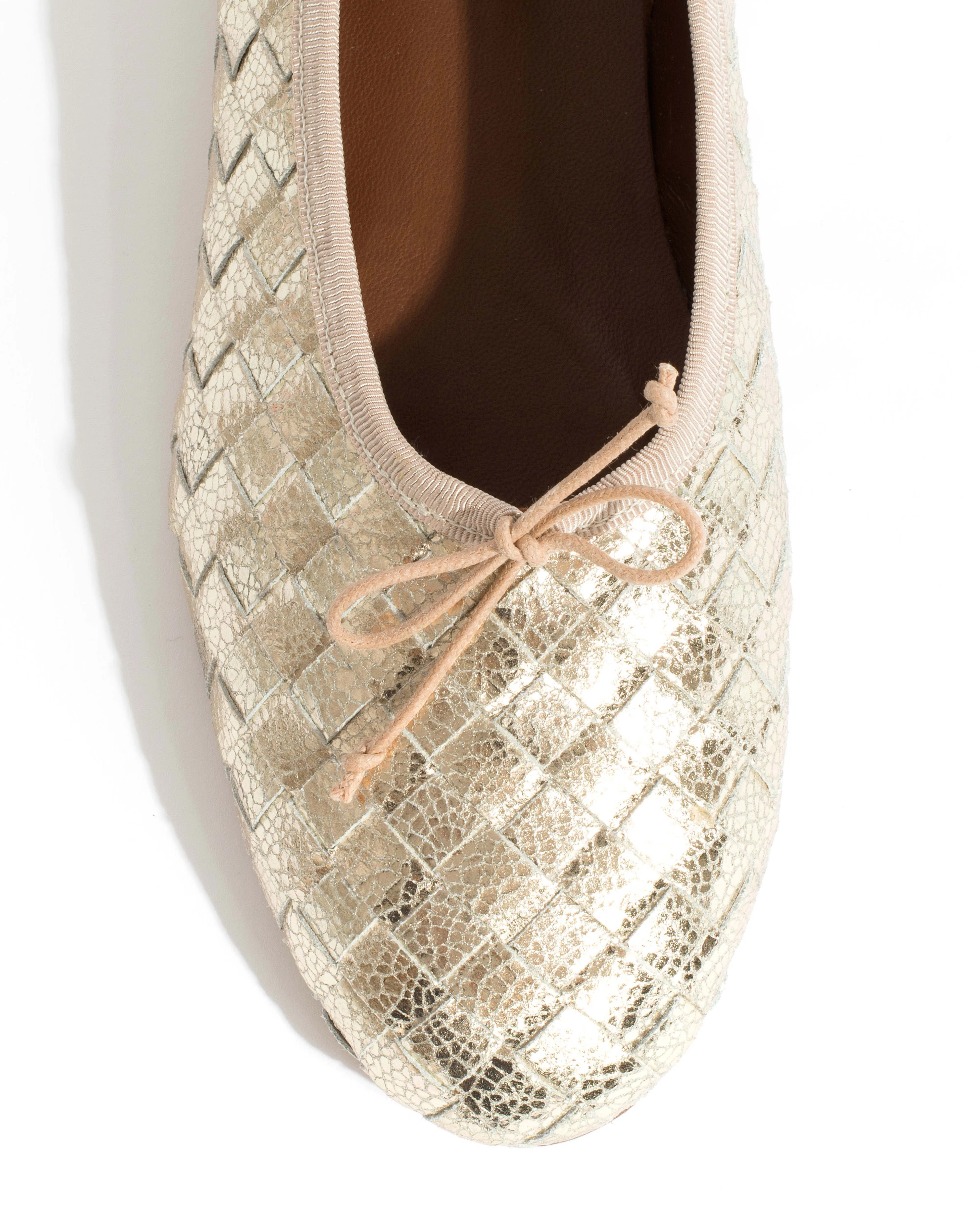 Sacha interlace Grained metallic goat Champagne sold by Anonymous Copenhagen product image thumbnail 5