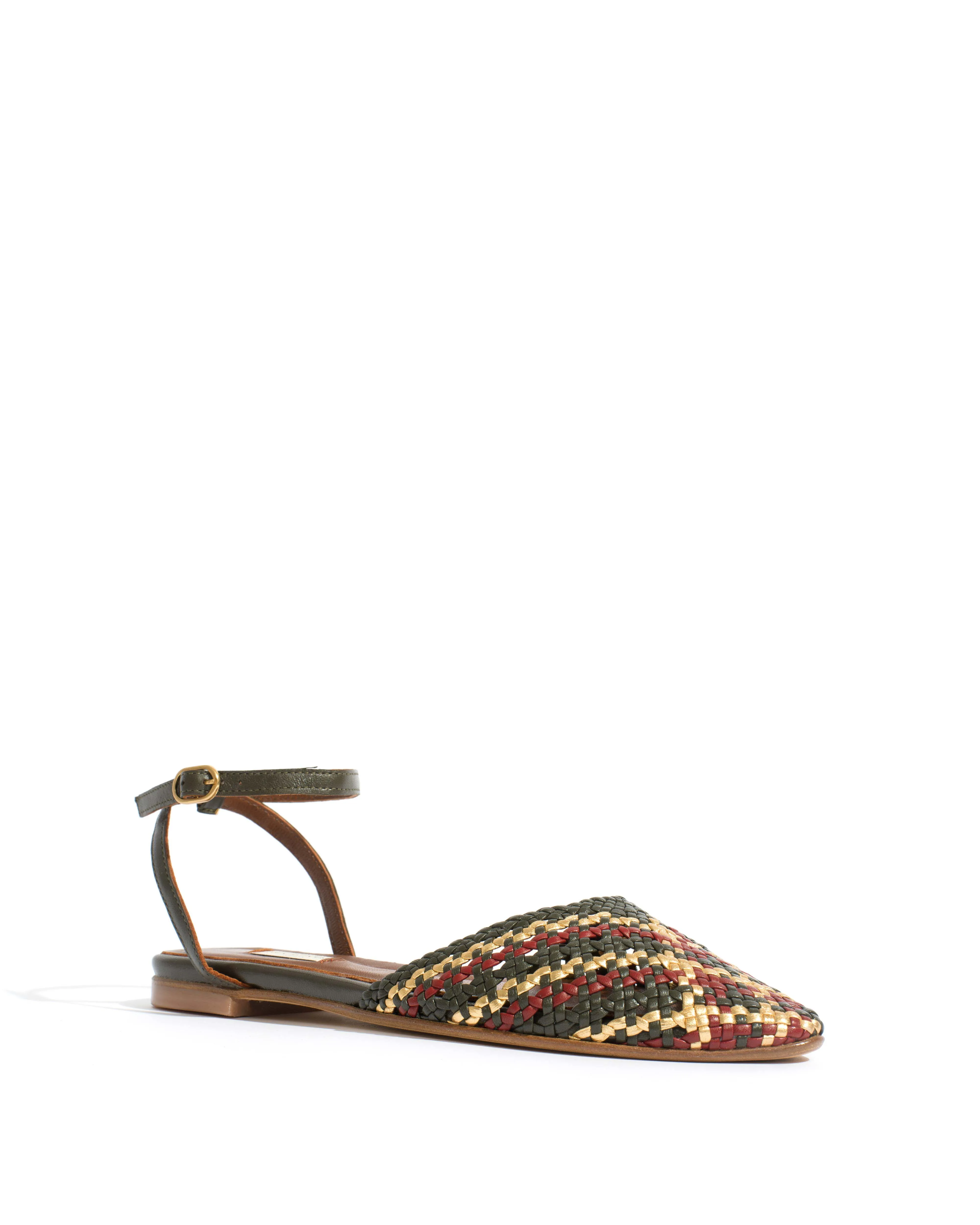 Senara 10 Hand-braided leather Moss green mix sold by Anonymous Copenhagen product image thumbnail 2