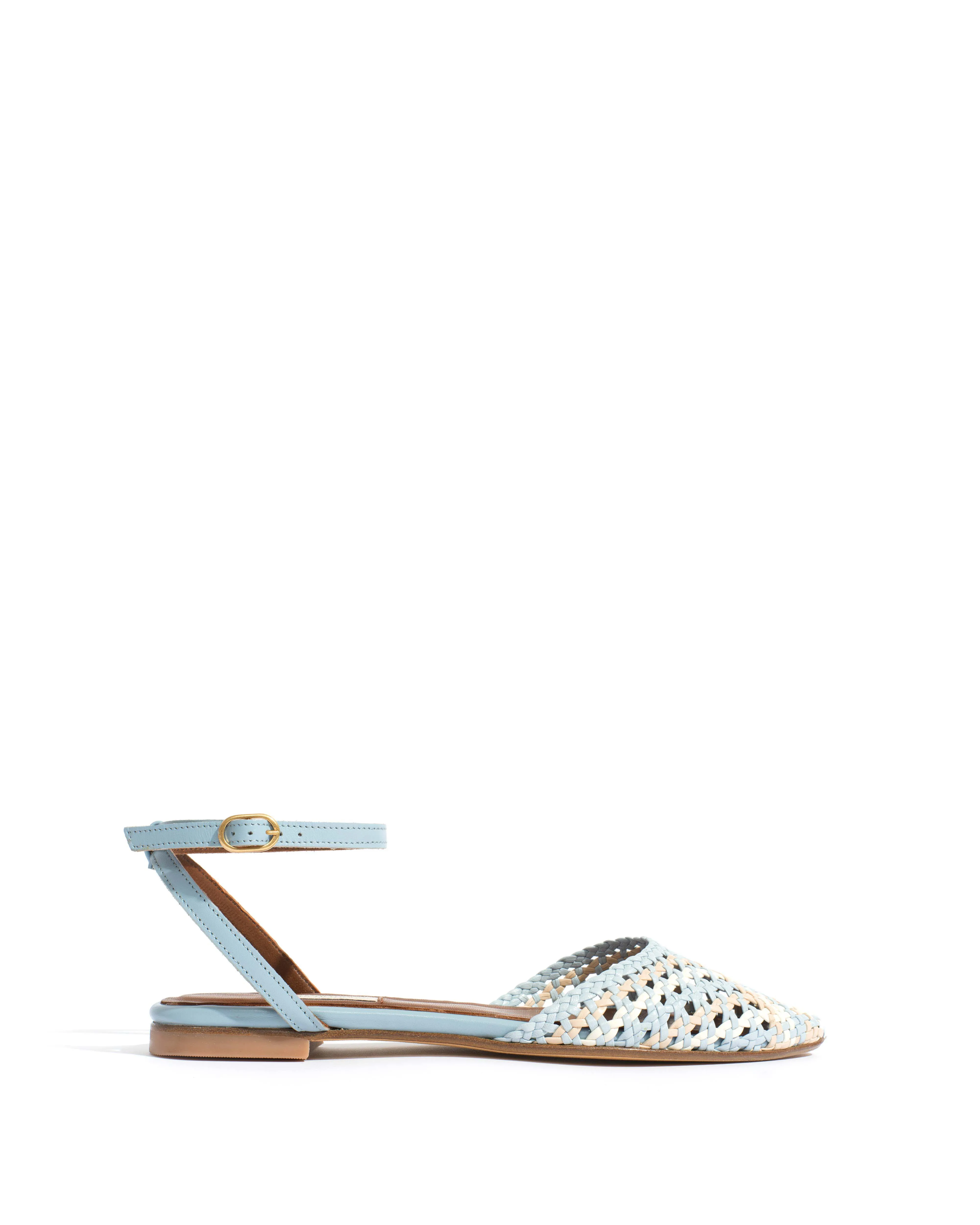 Senara 10 Hand-braided leather Lichen blue mix sold by Anonymous Copenhagen