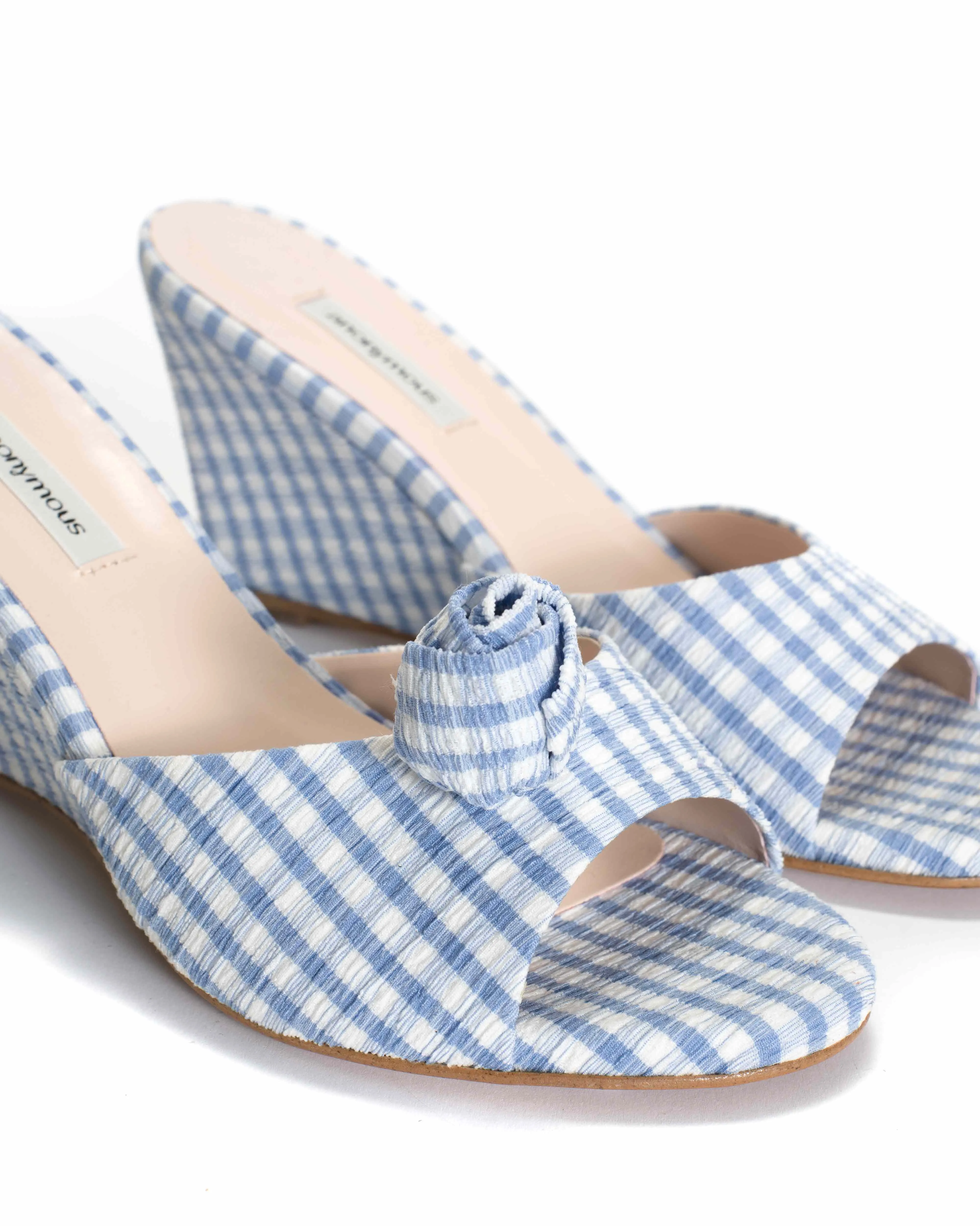 Tulip shoe clip Pleated gingham Bubble blue sold by Anonymous Copenhagen product image thumbnail 4