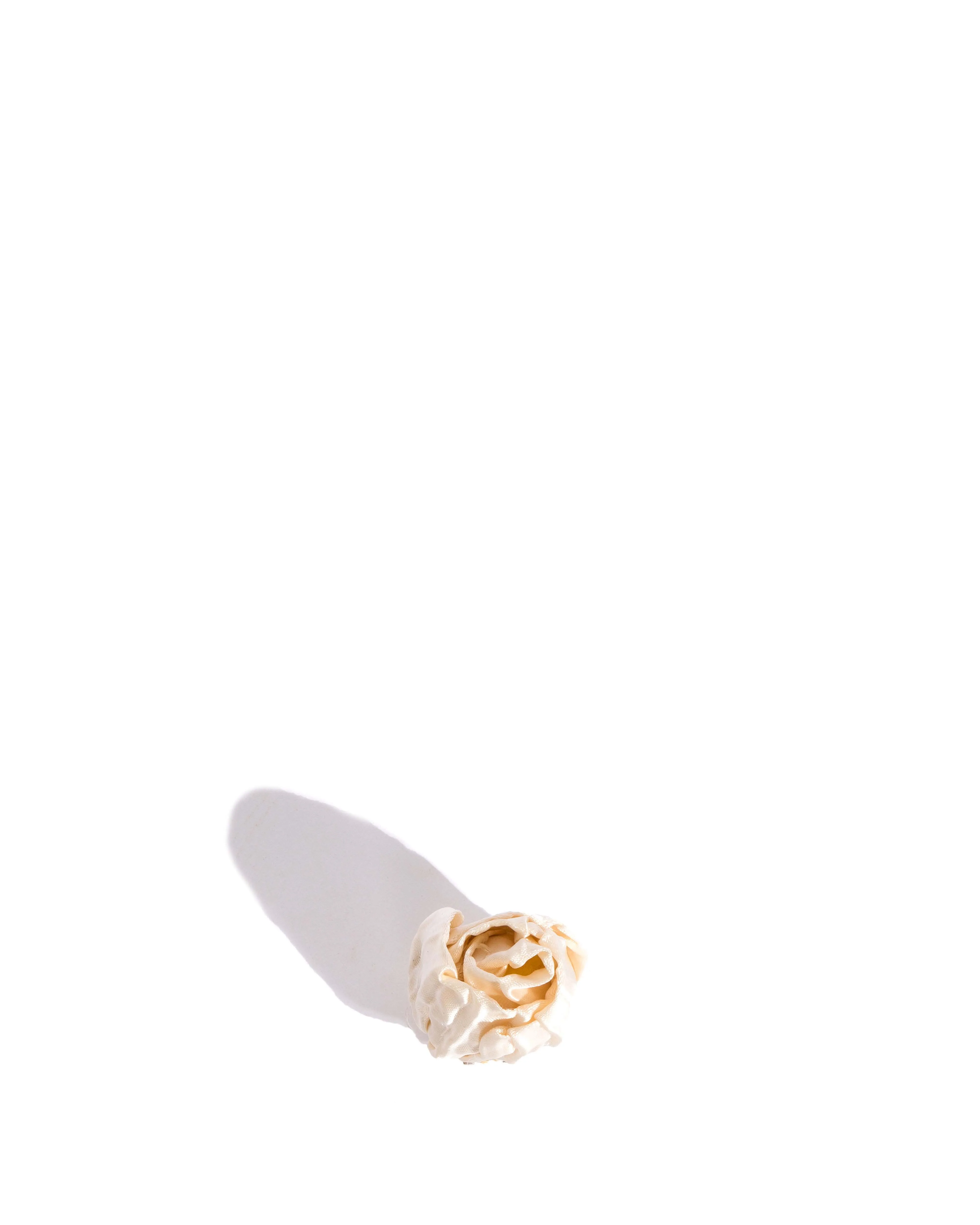 Tulip shoe clip Pleated satin Creamy white sold by Anonymous Copenhagen