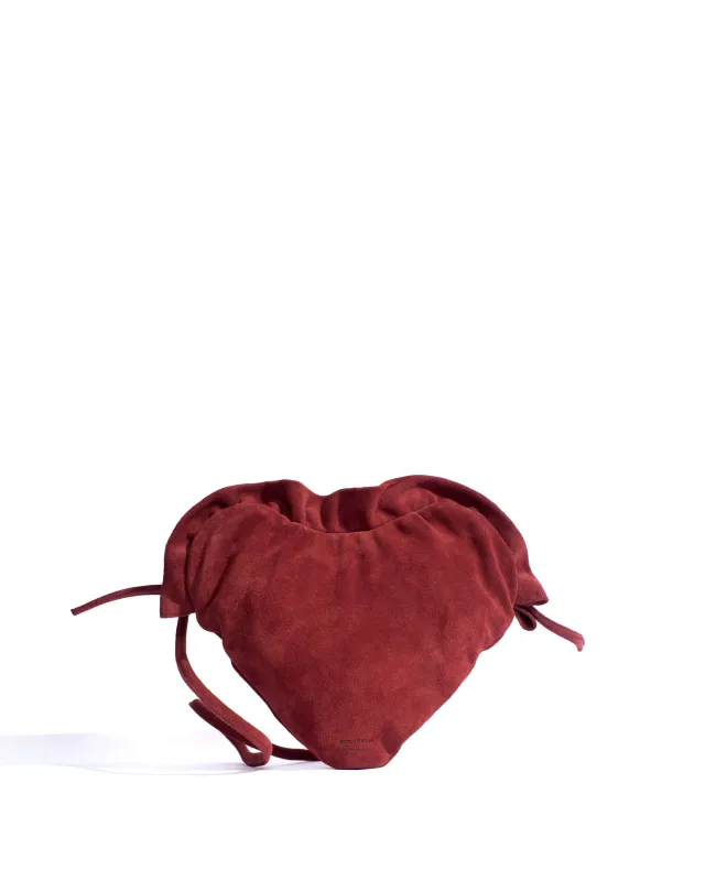 Zally heart bag Calf suede Pomegranate sold by Anonymous Copenhagen
