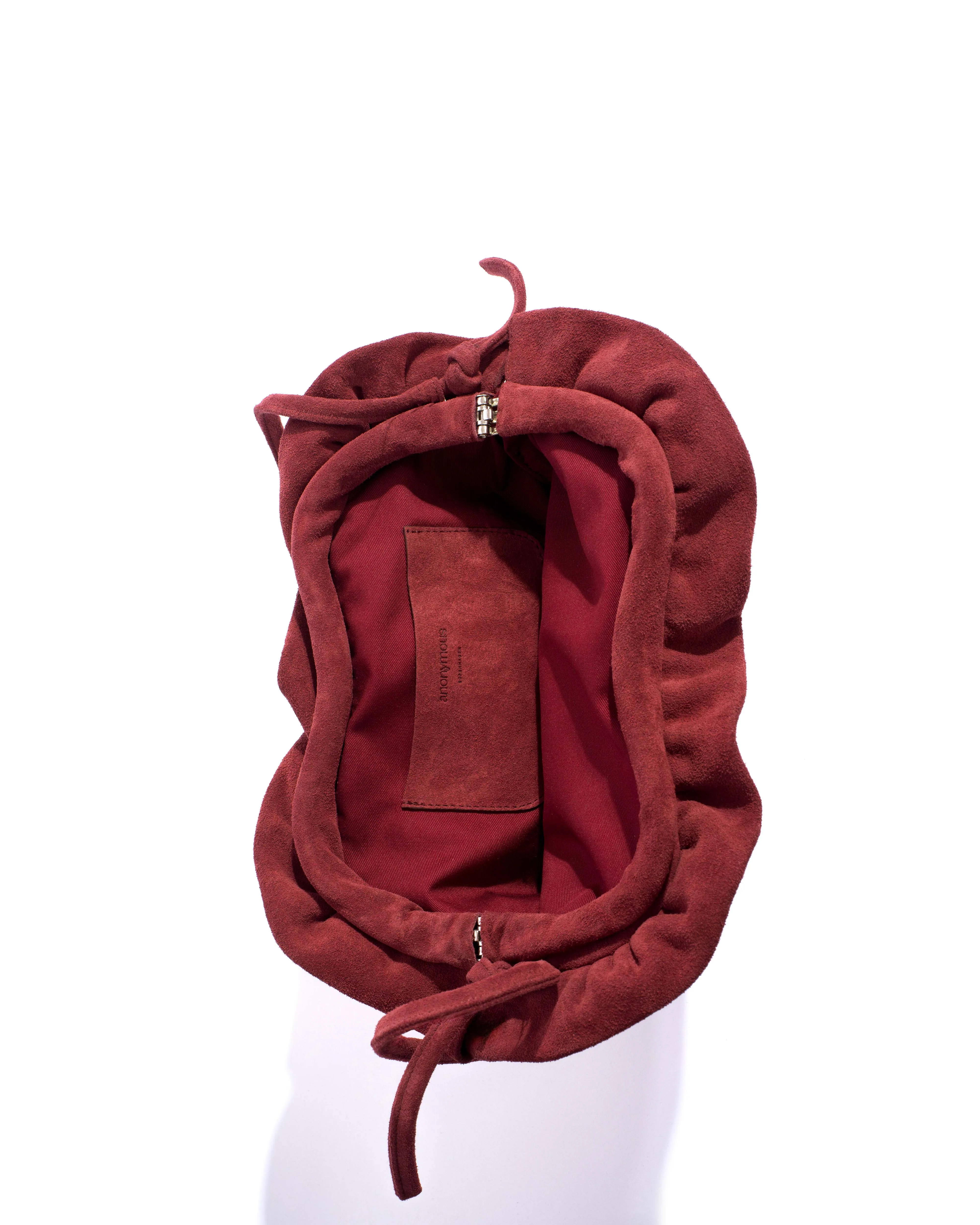 Zally heart bag Calf suede Pomegranate sold by Anonymous Copenhagen product image thumbnail 4