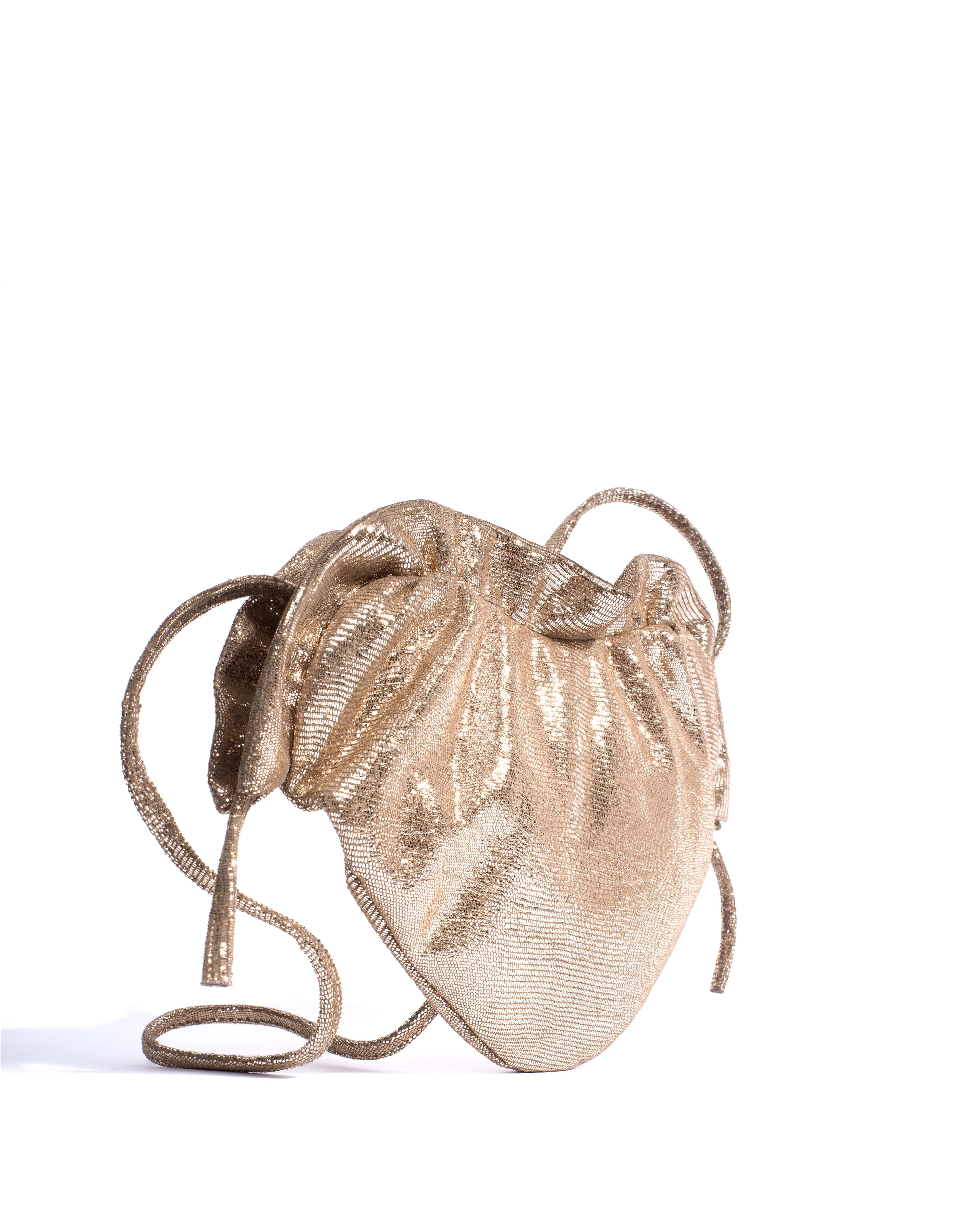 Zally heart bag Lizard metallic goat Vintage champagne sold by Anonymous Copenhagen product image thumbnail 2