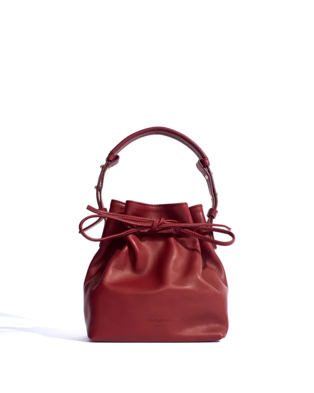 Kacey petite bucket bag Soft calf Pomegranate sold by Anonymous Copenhagen