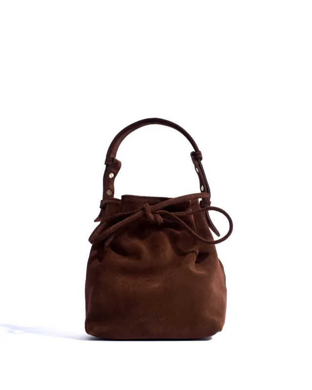Kacey petite bucket bag Calf suede Chocolate sold by Anonymous Copenhagen
