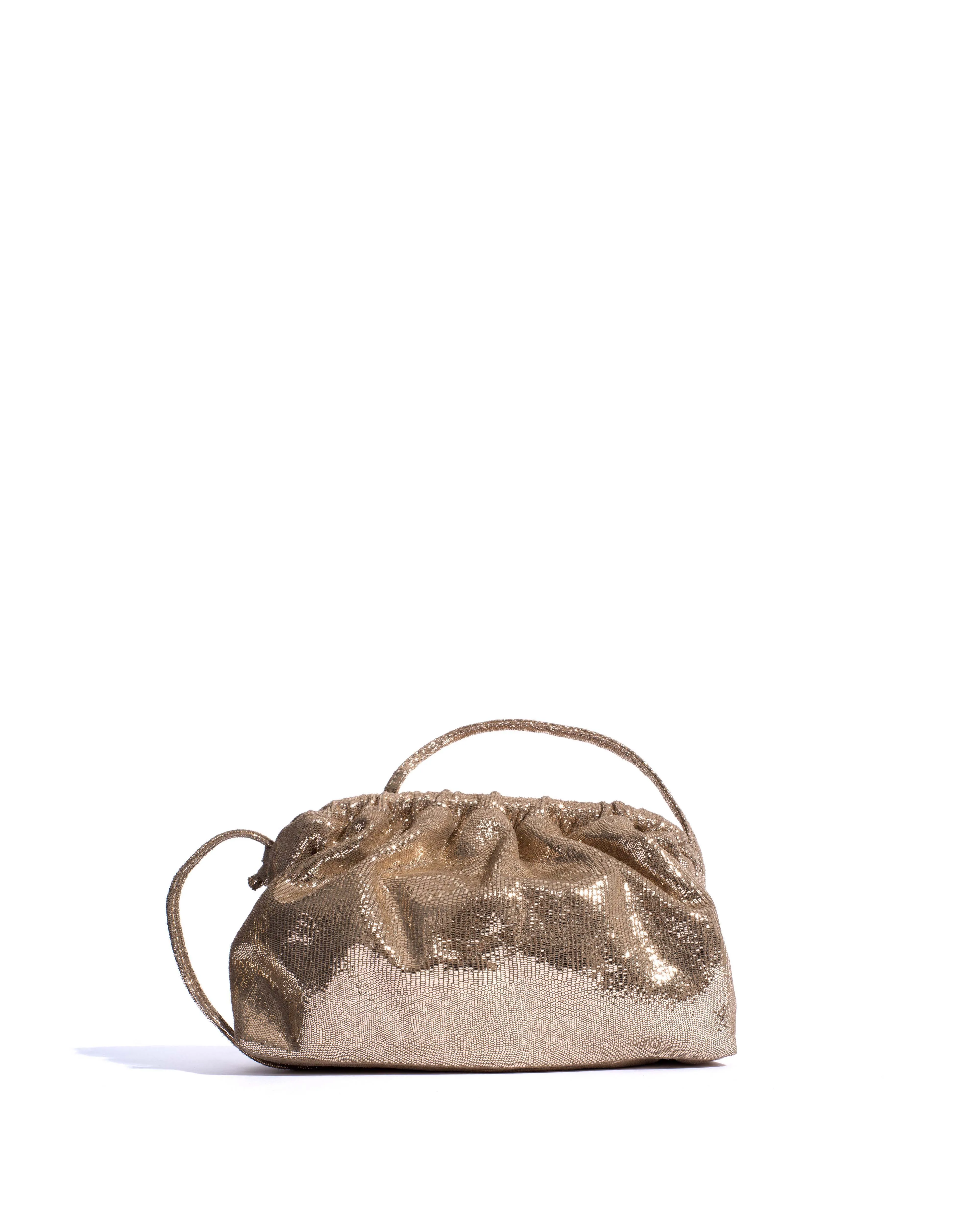 Hally grand cloud bag Lizard metallic goat Vintage champagne sold by Anonymous Copenhagen