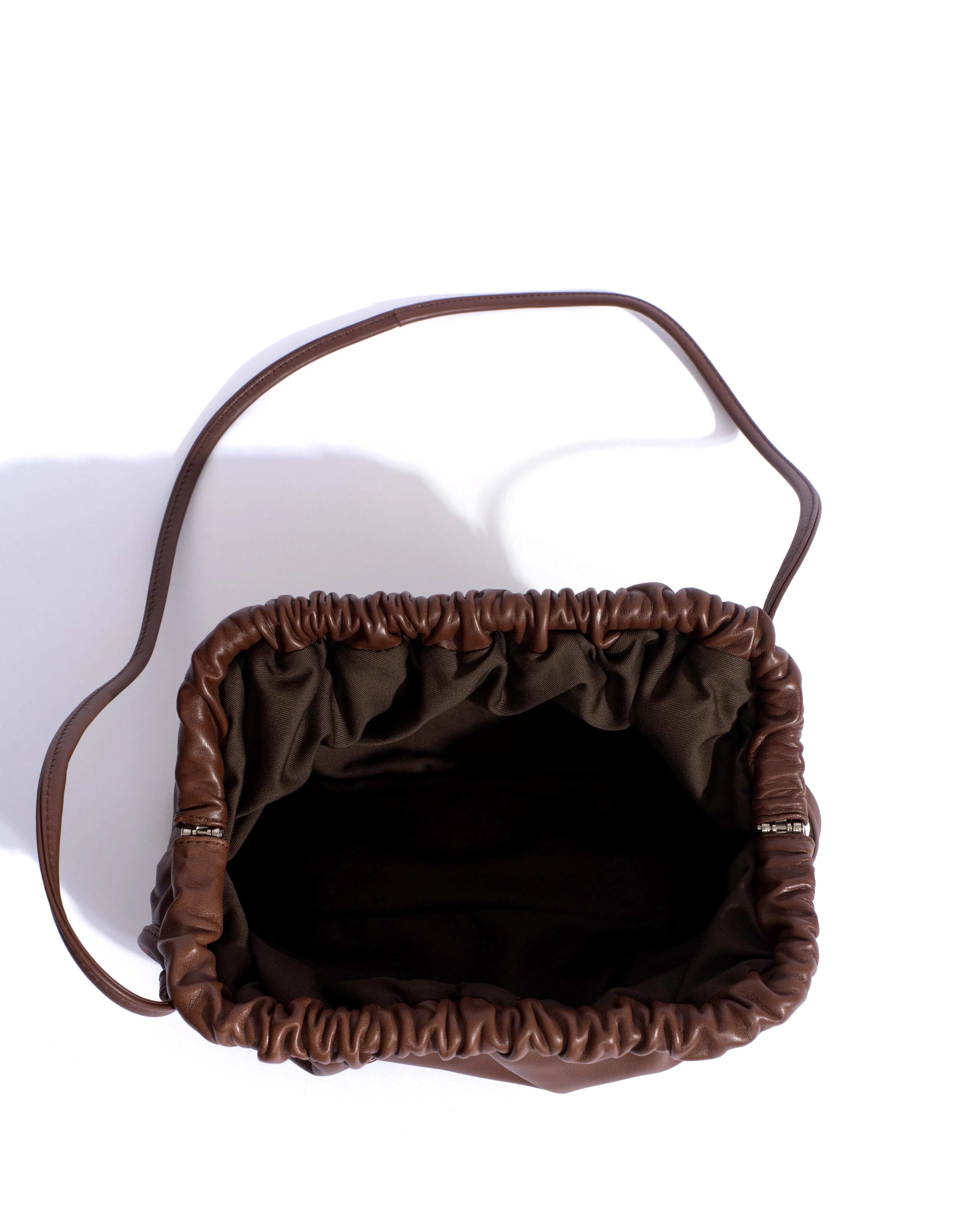 Hally grand cloud bag Shiny lamb Chocolate sold by Anonymous Copenhagen product image thumbnail 3