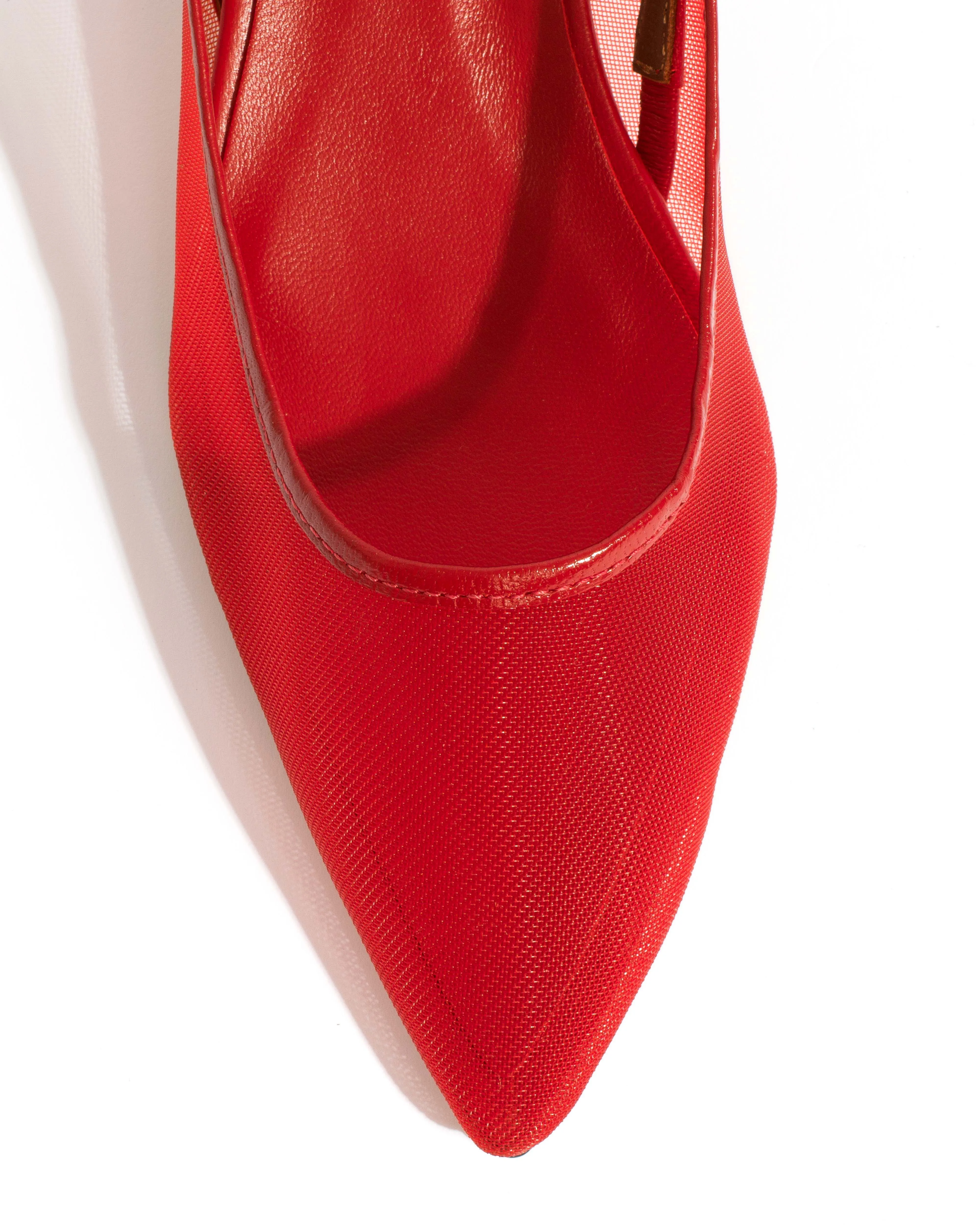 Fanny 40 stiletto mesh Shiny lamb & mesh Ruby red sold by Anonymous Copenhagen product image thumbnail 5