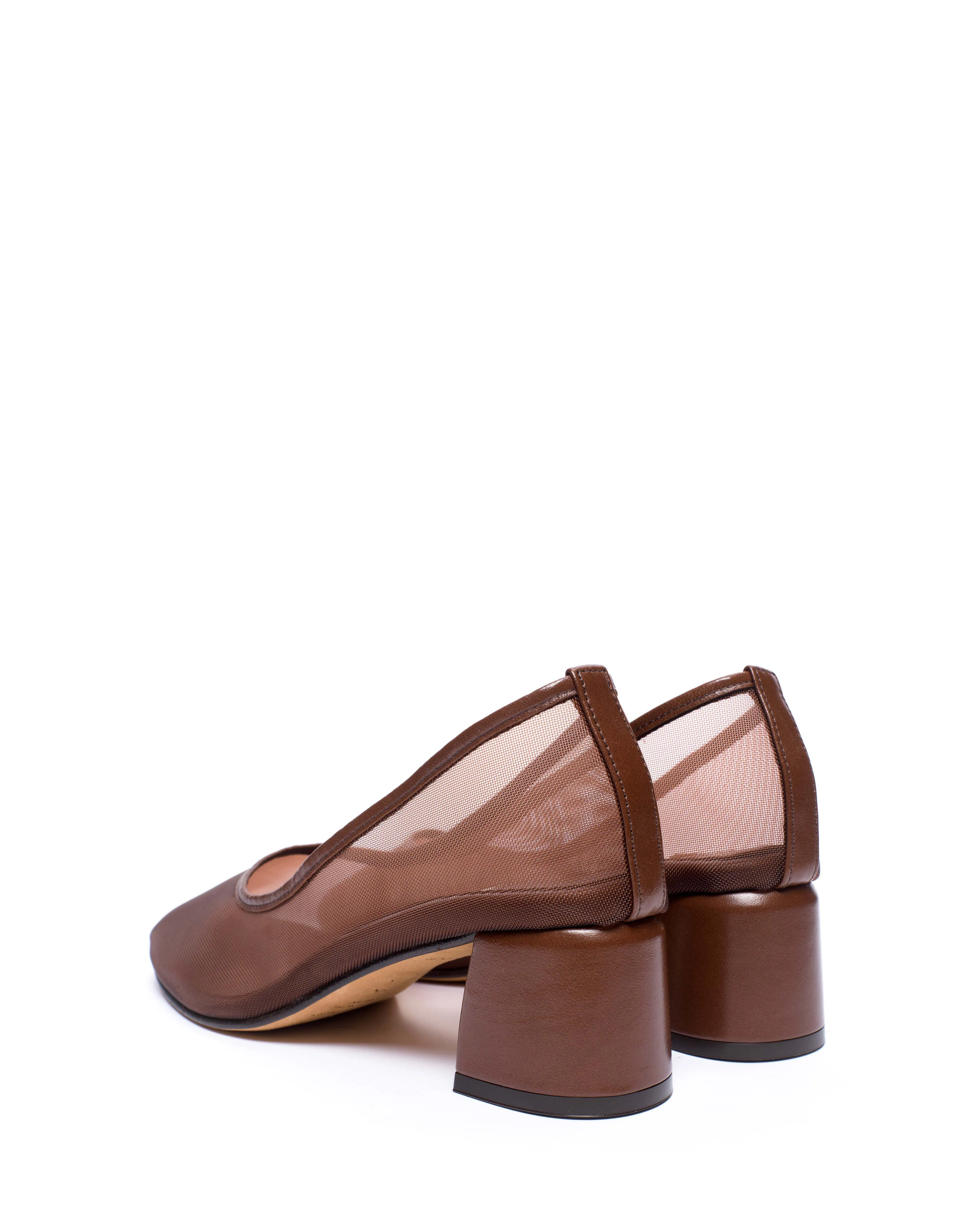 Sacha 40 mesh Shiny lamb & mesh Chocolate sold by Anonymous Copenhagen product image thumbnail 4