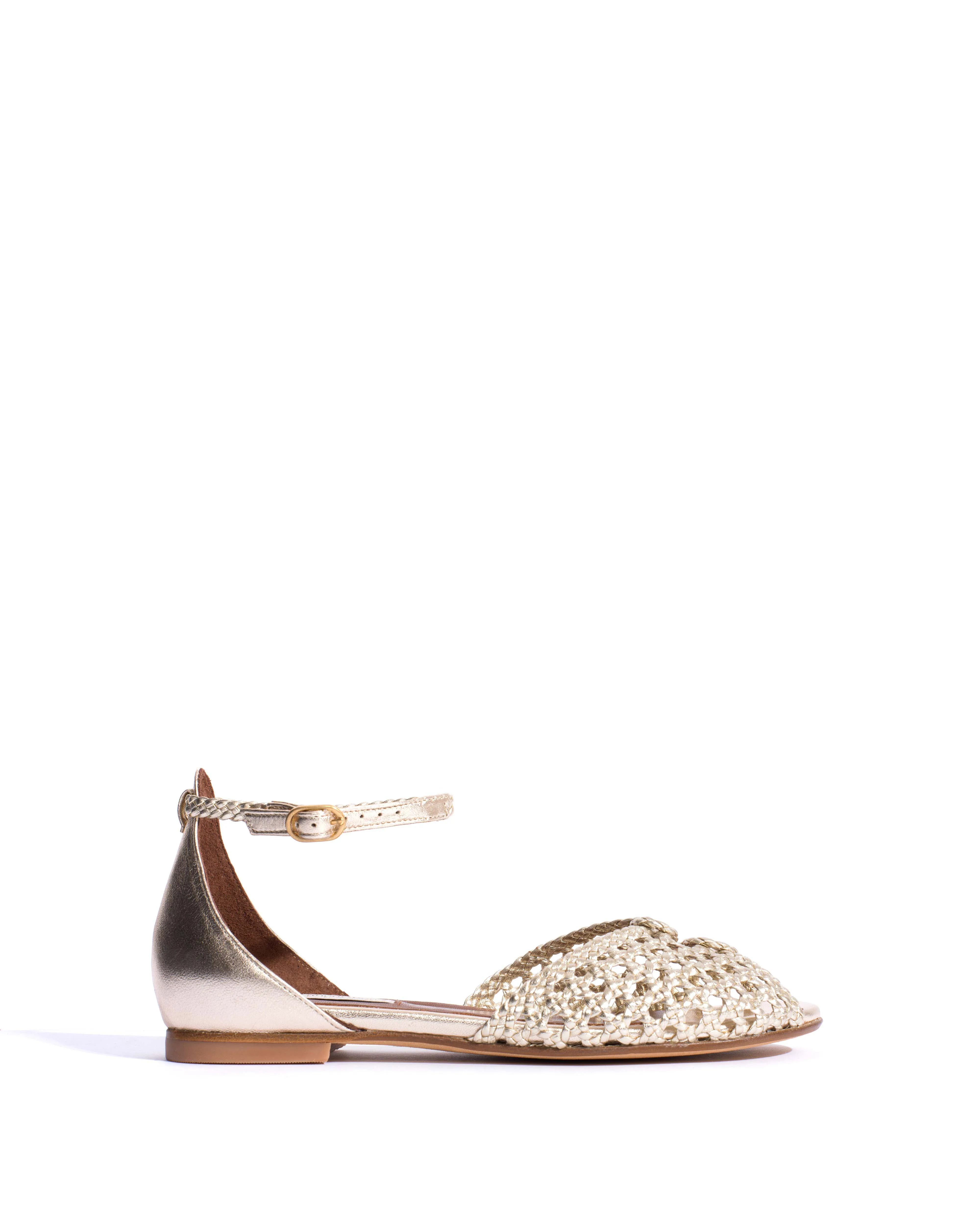 Lucy 10 hand-braided Hand-braided leather Champagne sold by Anonymous Copenhagen