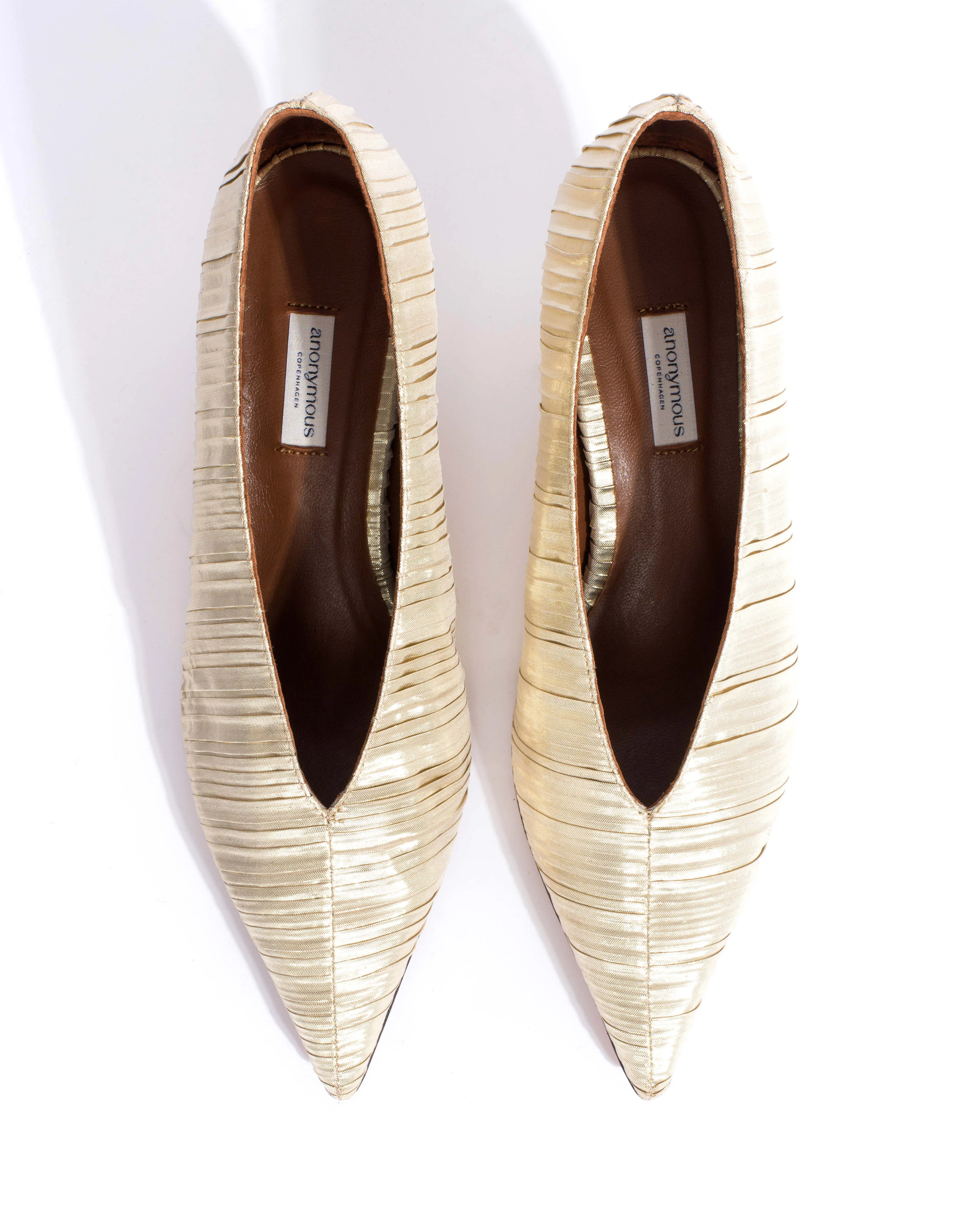 Phia 55 pin Pleated satin Champagne sold by Anonymous Copenhagen product image thumbnail 5