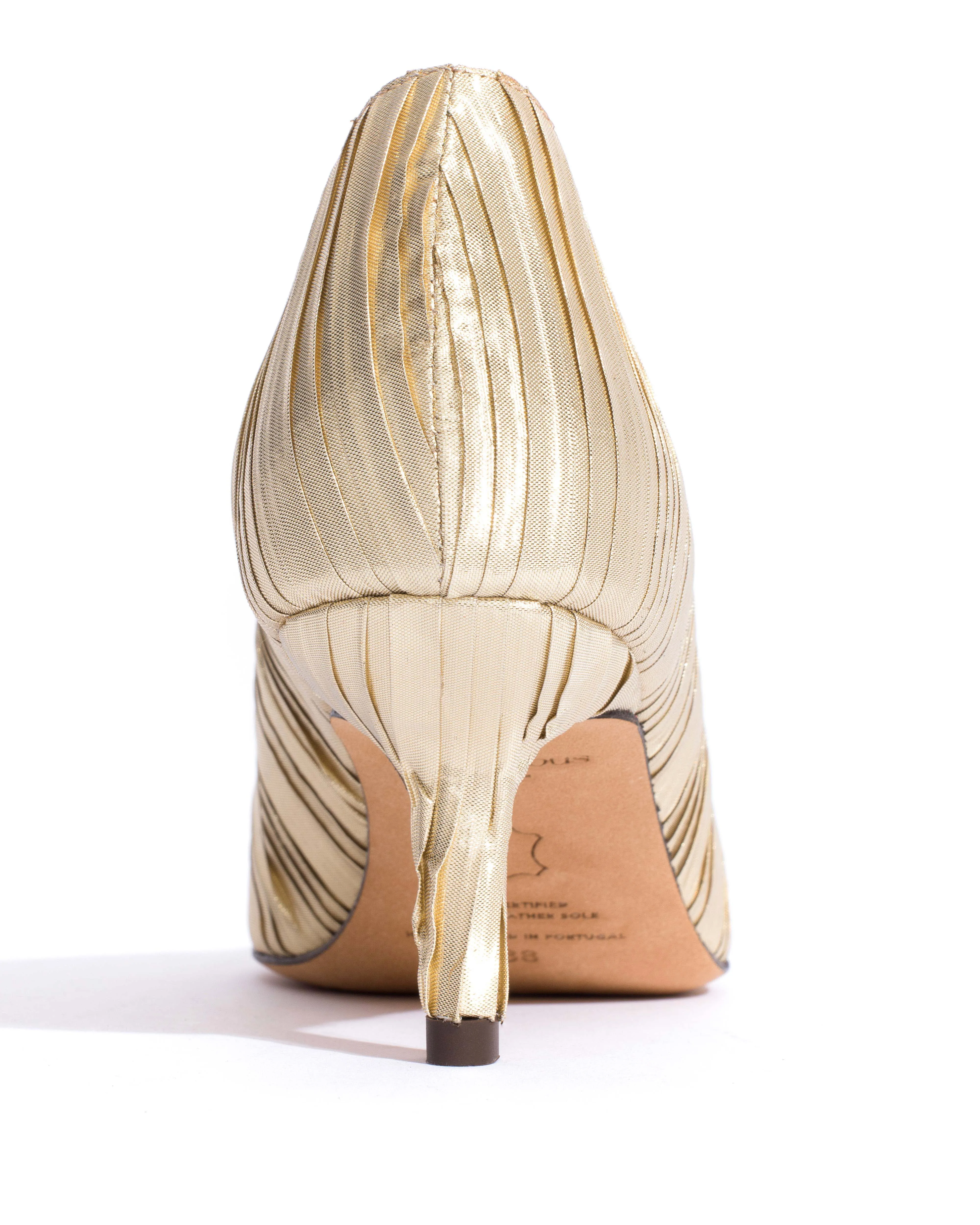 Phia 55 pin Pleated satin Champagne sold by Anonymous Copenhagen product image thumbnail 4