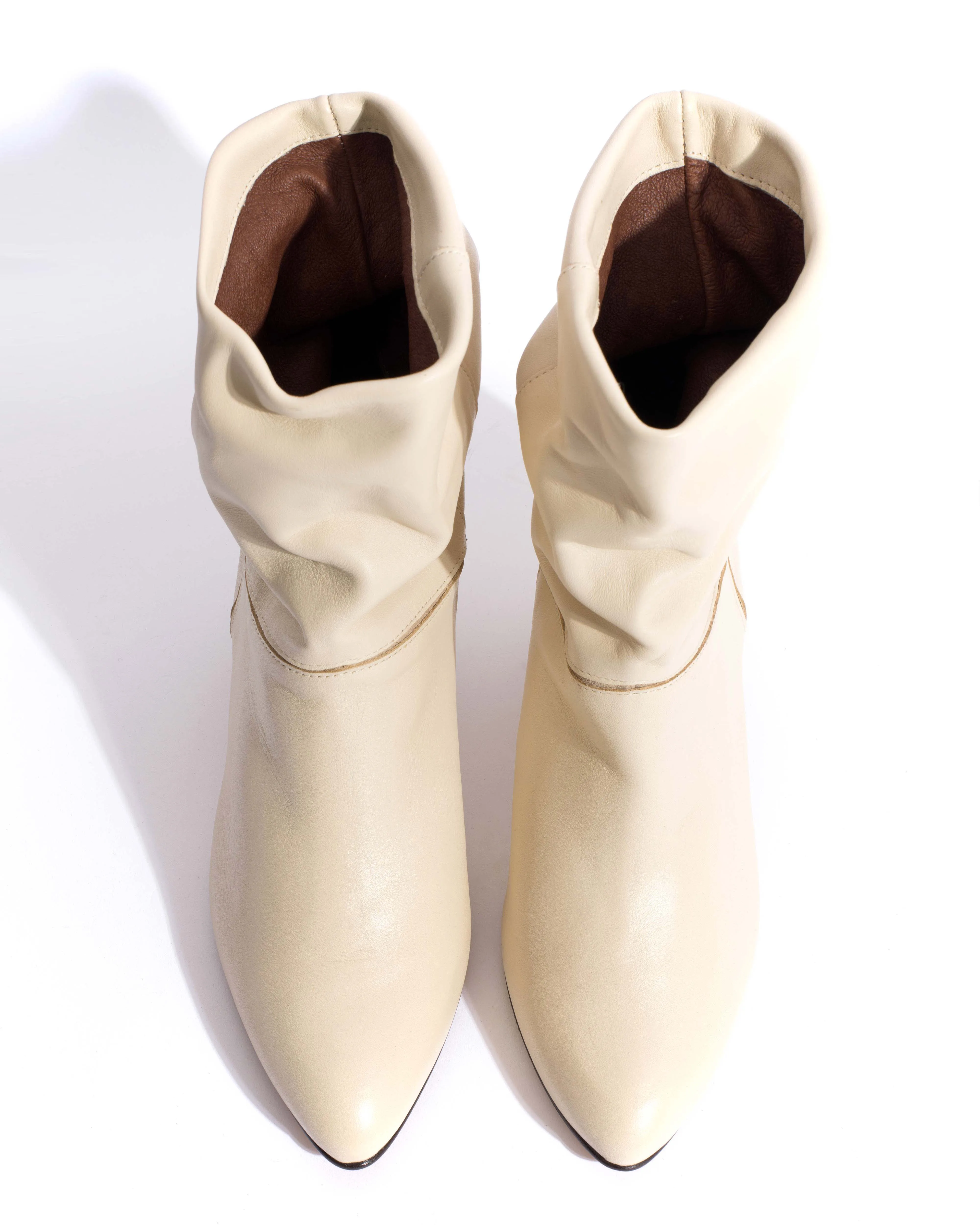 Jassi 50 stiletto Soft calf & suede leather White sand sold by Anonymous Copenhagen product image thumbnail 5