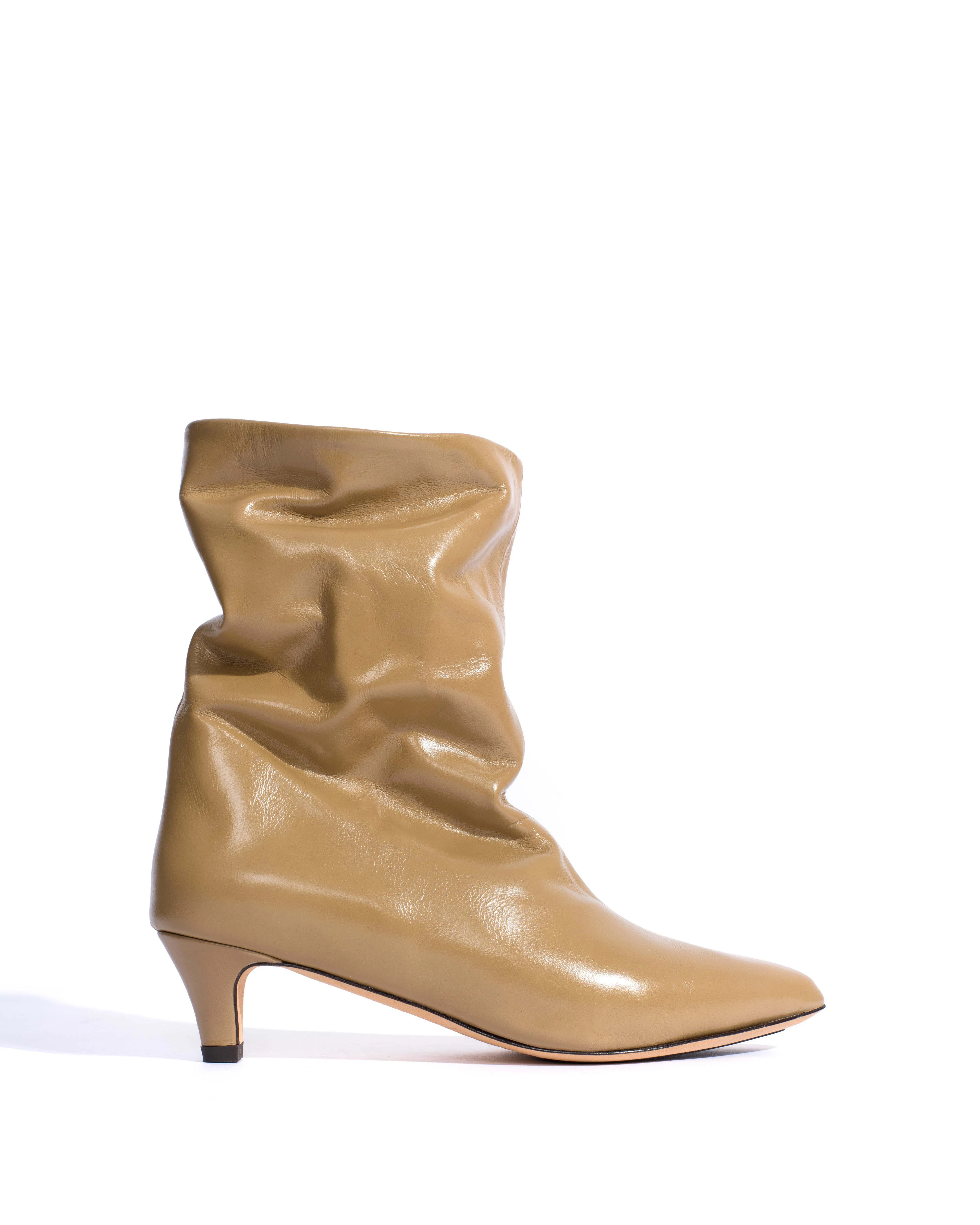 Sweeney 40 stiletto Crinkled soft calf Mushroom sold by Anonymous Copenhagen