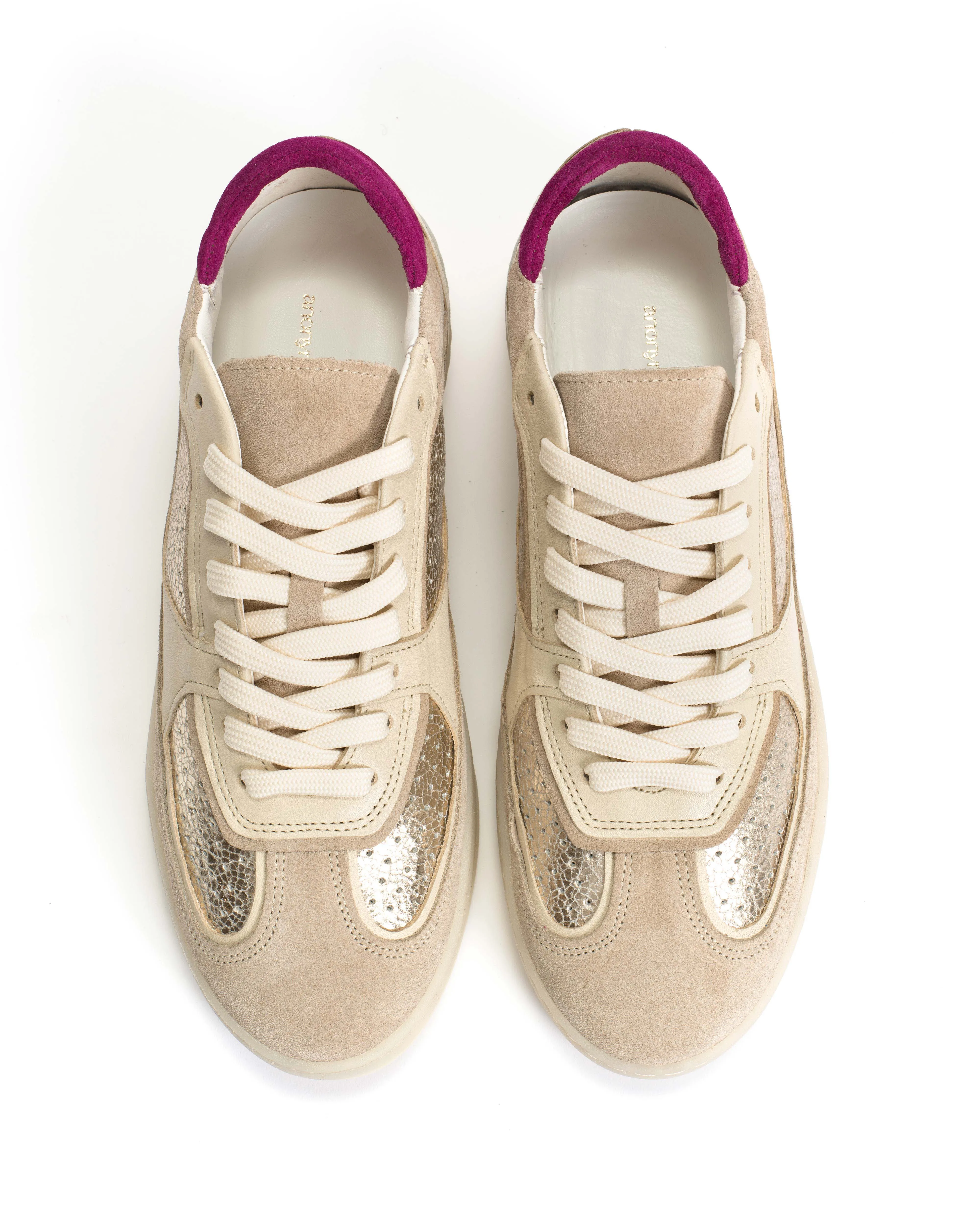 Dabbie Calf suede & mix White sand & champagne mix sold by Anonymous Copenhagen product image thumbnail 3