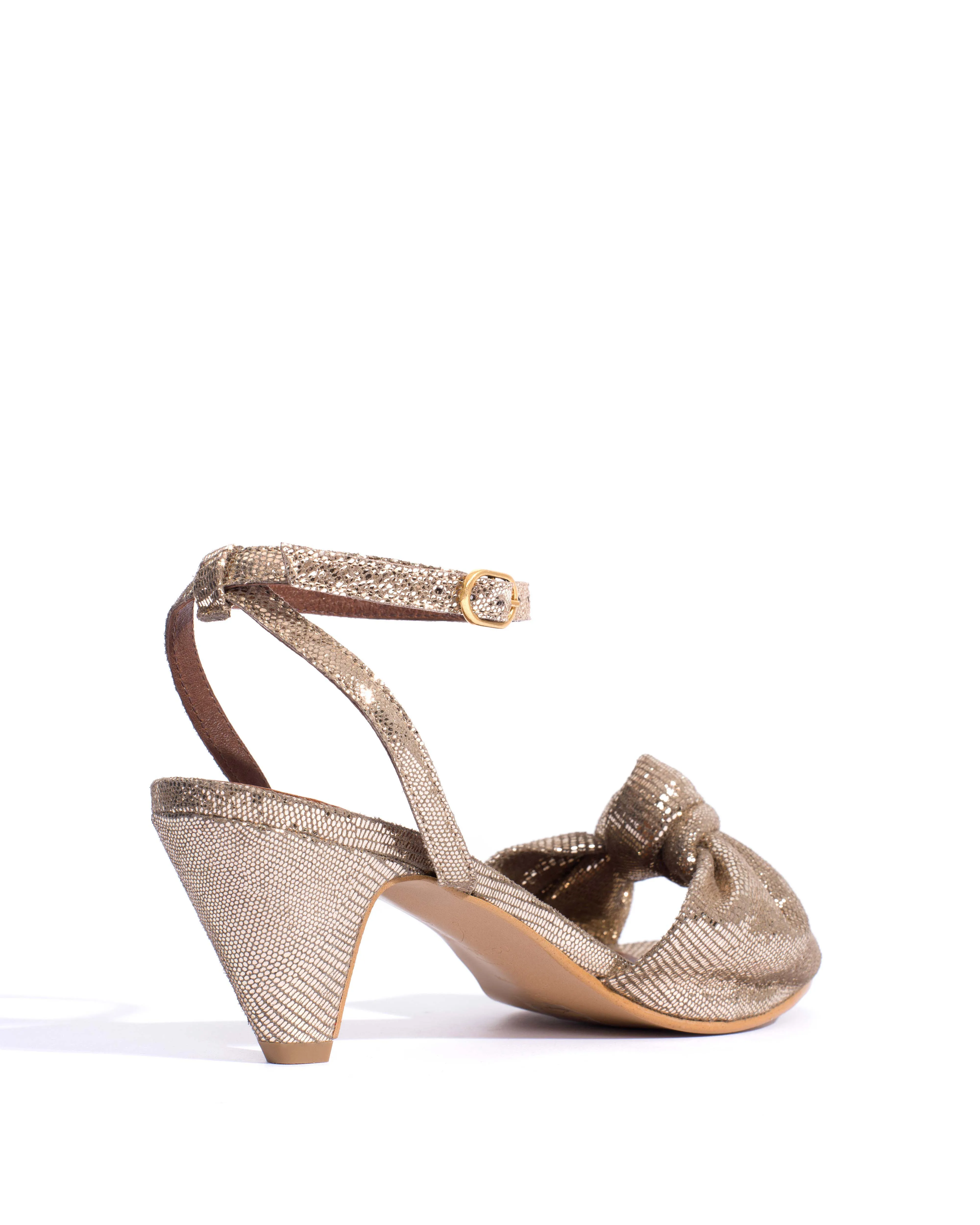 Aliza 50 stiletto Lizard metallic goat Vintage champagne sold by Anonymous Copenhagen product image thumbnail 3