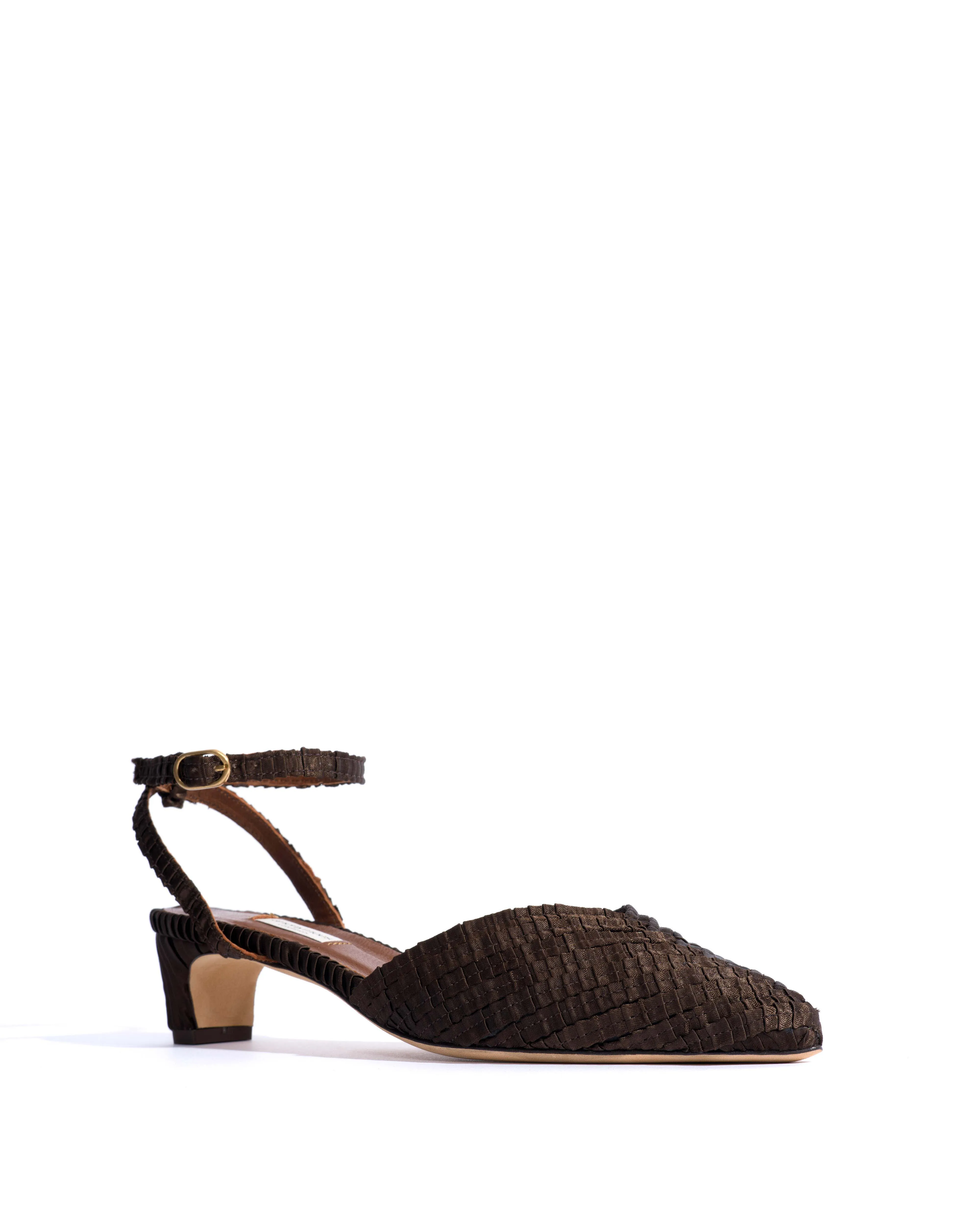 Givia 40 Pleated satin Espresso brown sold by Anonymous Copenhagen product image thumbnail 2