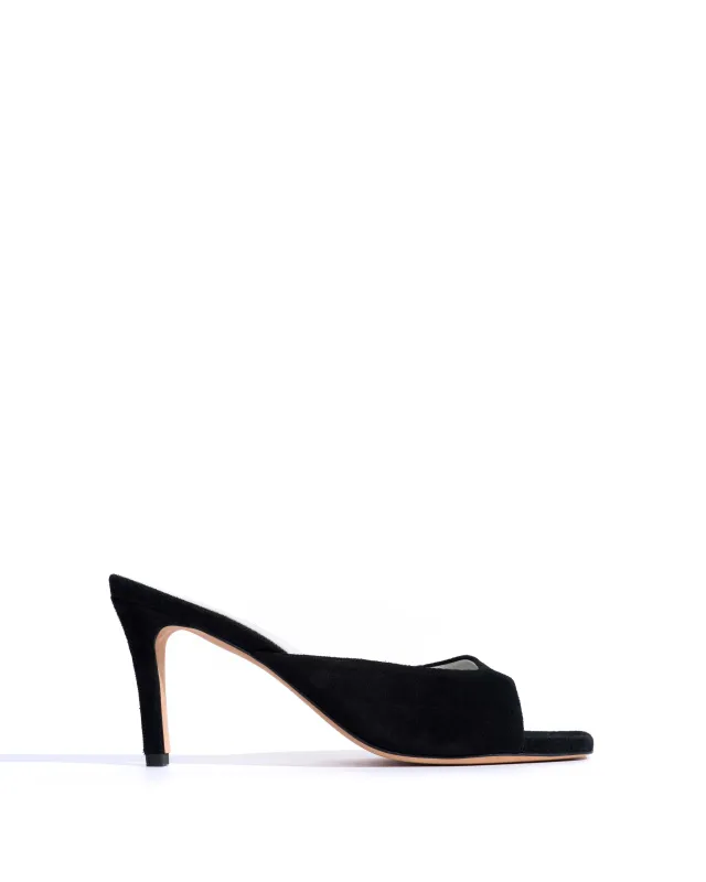 Mazy 75 Calf suede & lining Black & silver sold by Anonymous Copenhagen